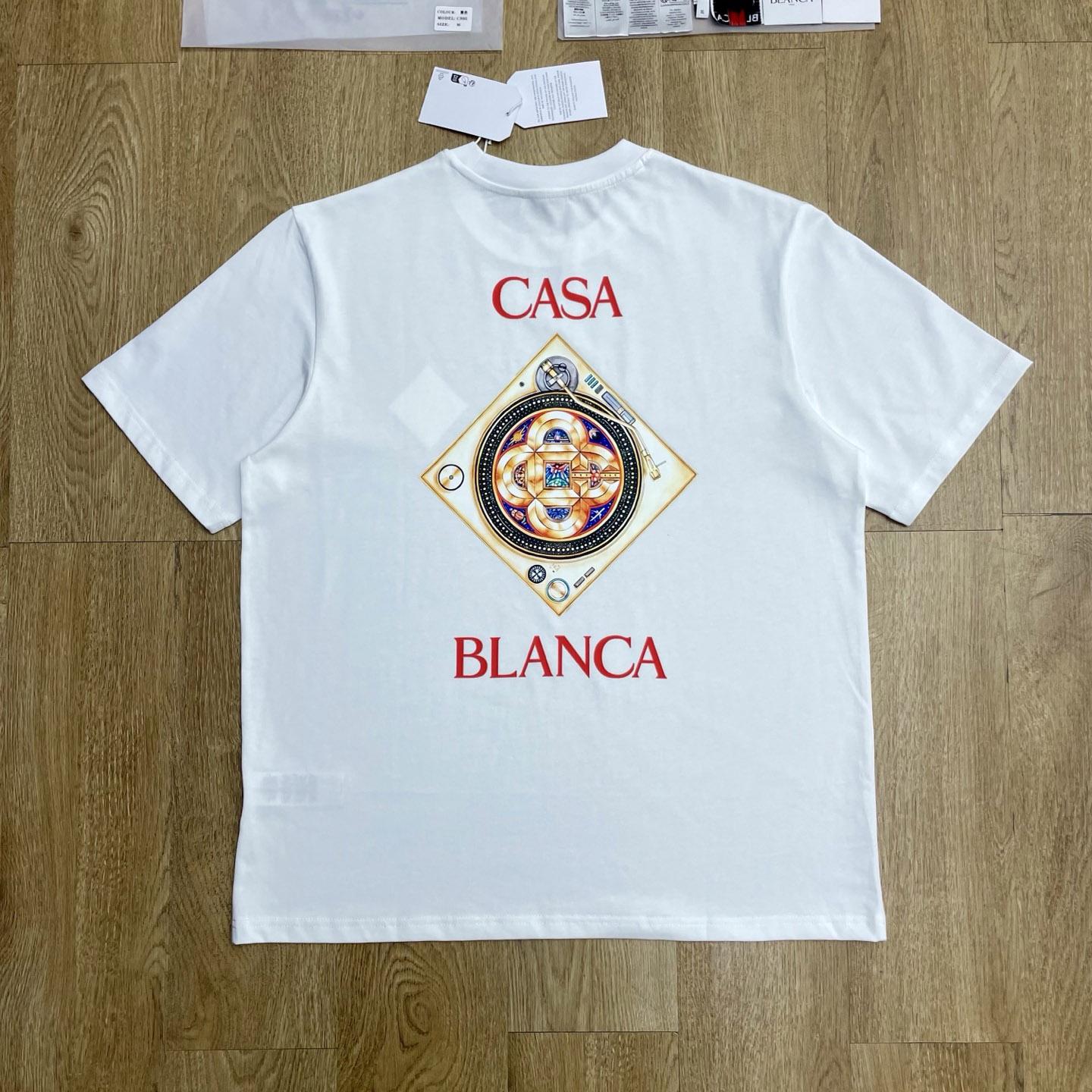 Casablanca  White Plafond Orne De Musique Short Sleeve T‑Shirt C1148 - DesignerGu