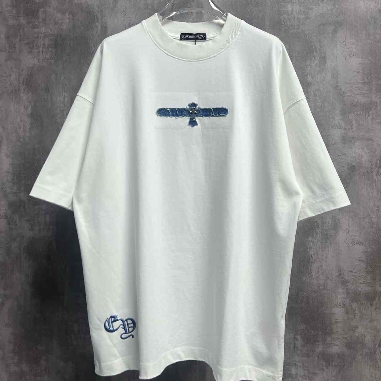 Chrome Hearts Embroidered Round Neck T-Shirt  'White' - DesignerGu