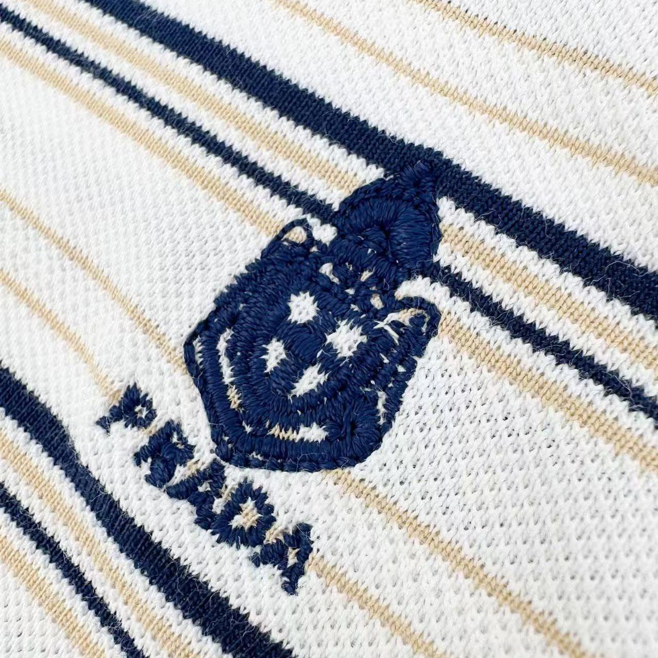 Prada Striped Piqué Polo Shirt - DesignerGu