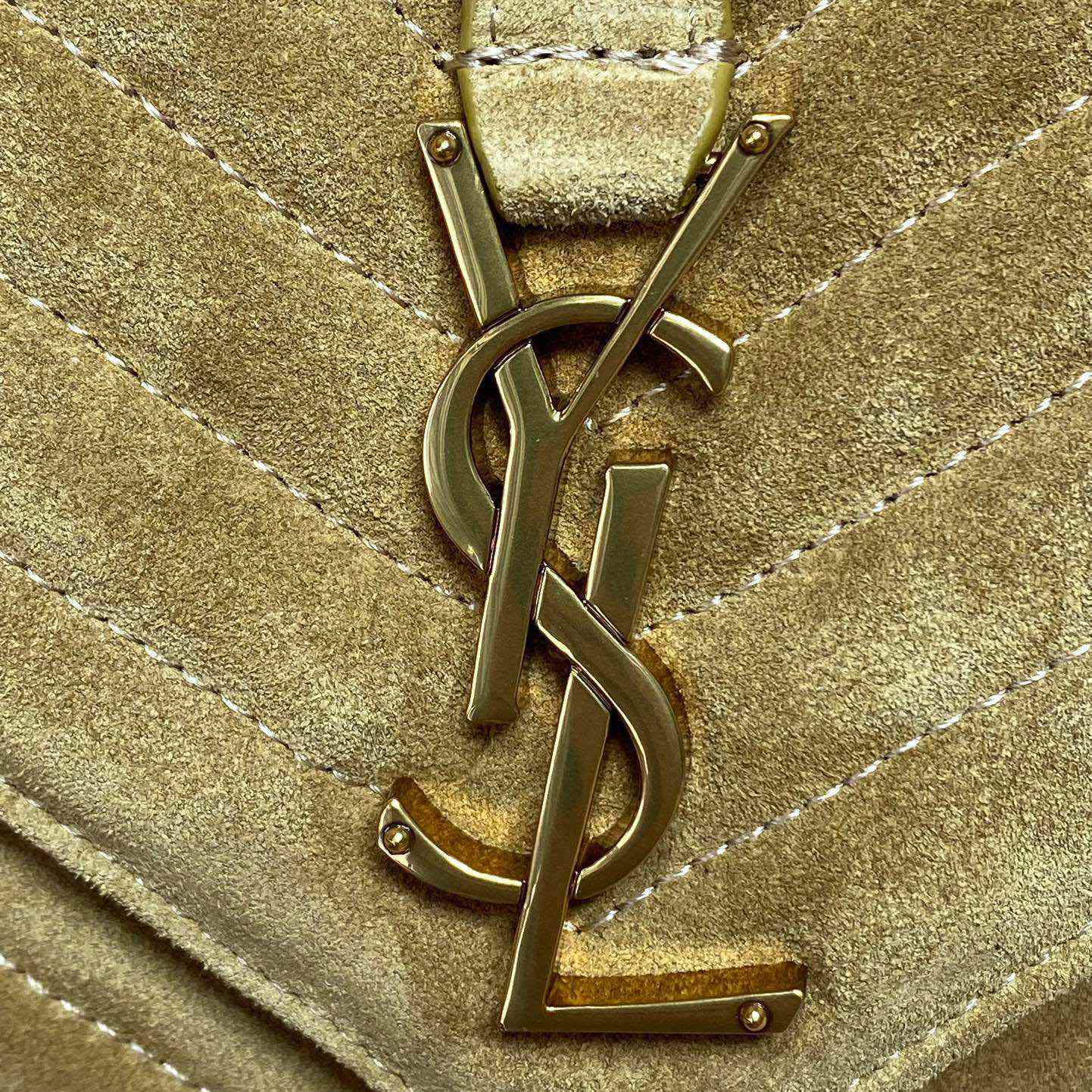 Saint Laurent College Medium In Quilted Suede - DesignerGu