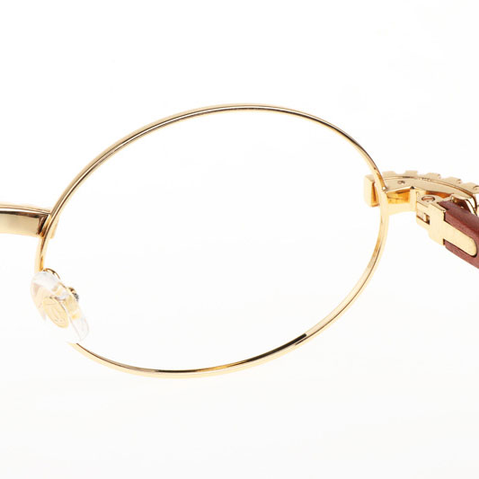Cartier CT 7550178 New Diamond Wood Eyeglasses In Gold - DesignerGu