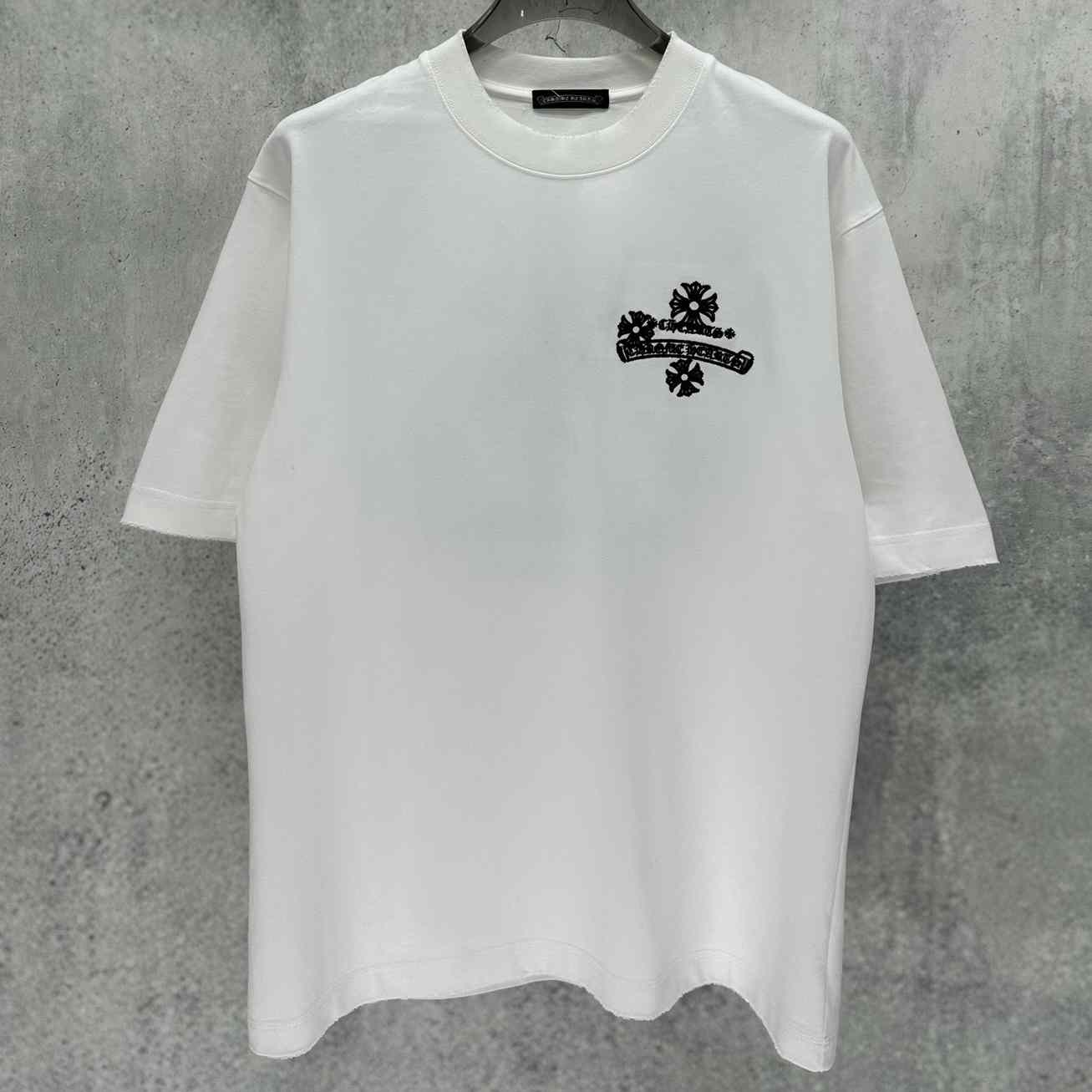 Chrome Hearts  Embroidered Cross Round Neck Short Sleeve T-Shirt 'White' - DesignerGu