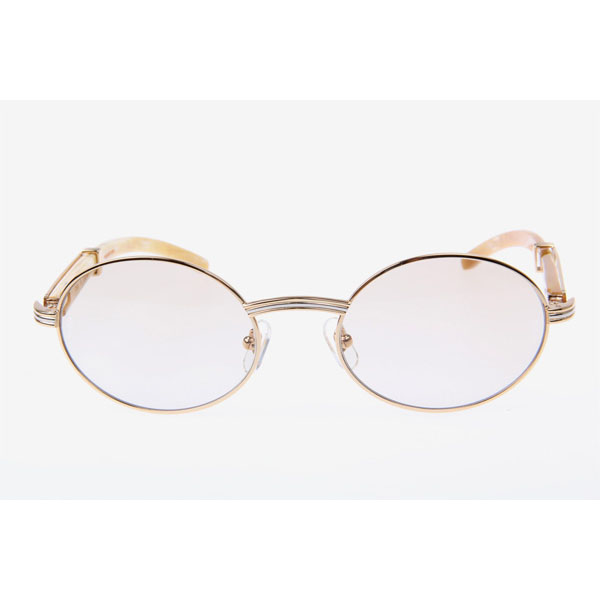 Cartier CT 7550178 White Buffalo Sunglasses In Gold Brown  - DesignerGu