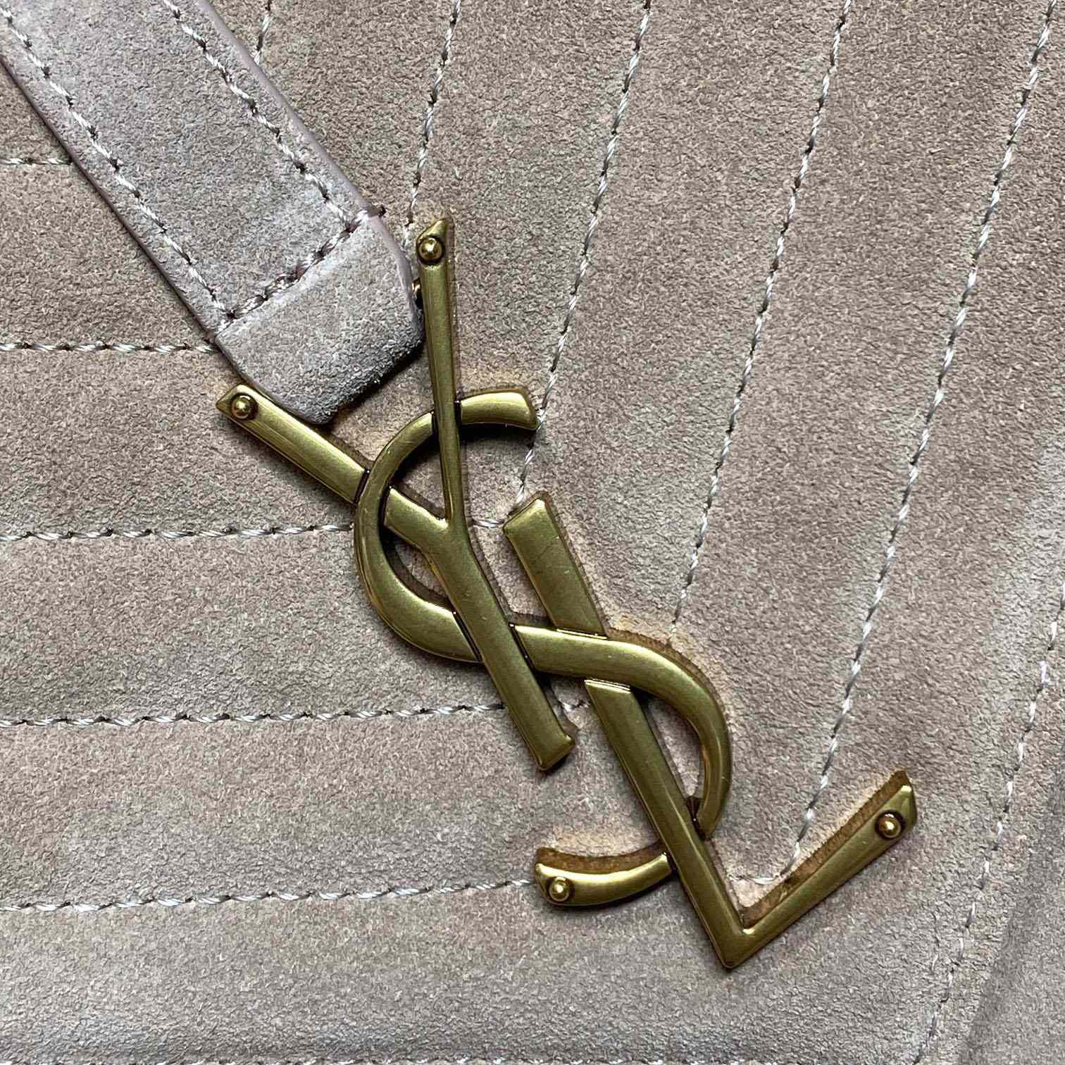 Saint Laurent College Medium In Quilted Suede - DesignerGu