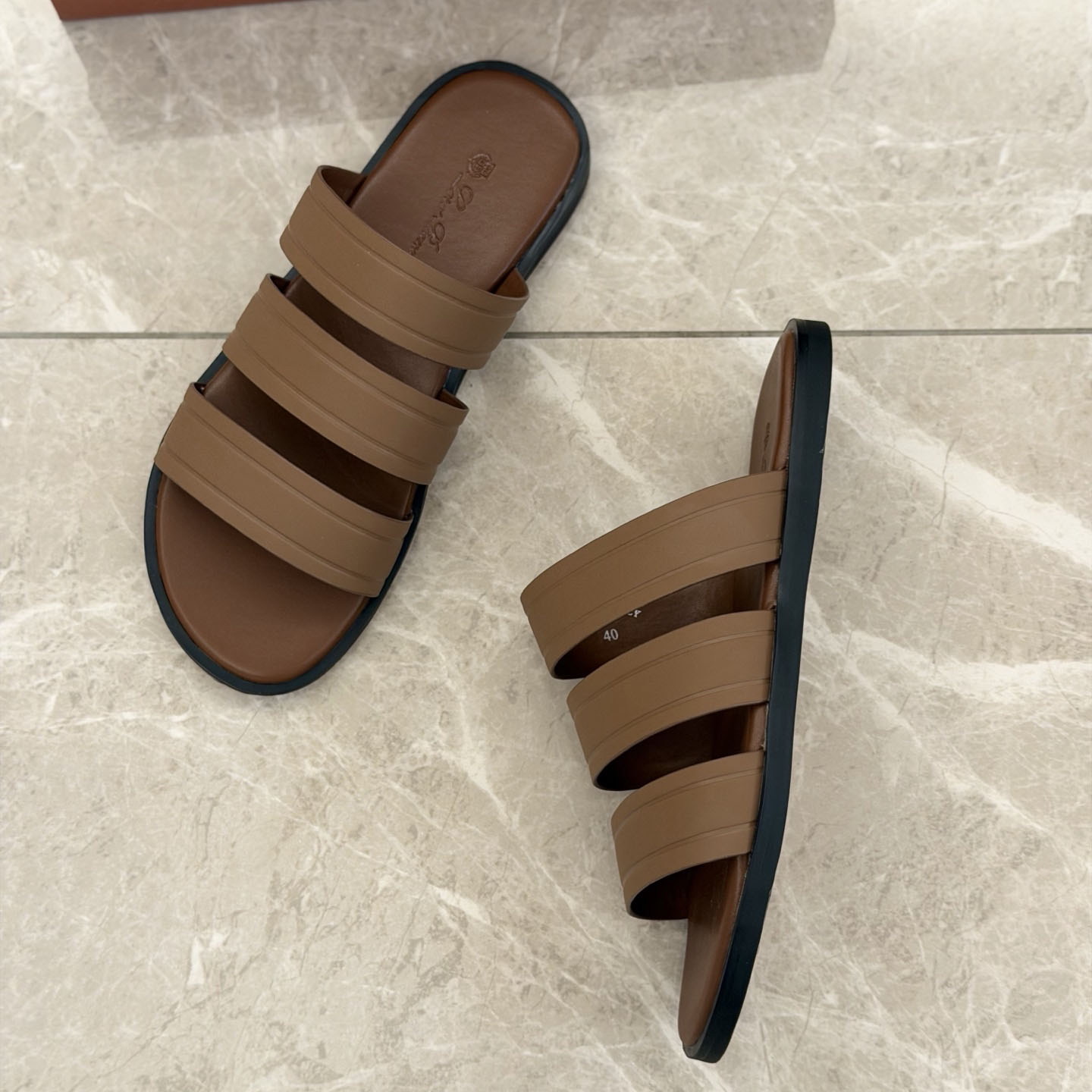 Loro Piana  Naha Seawalk Leather Slide Sandals - DesignerGu