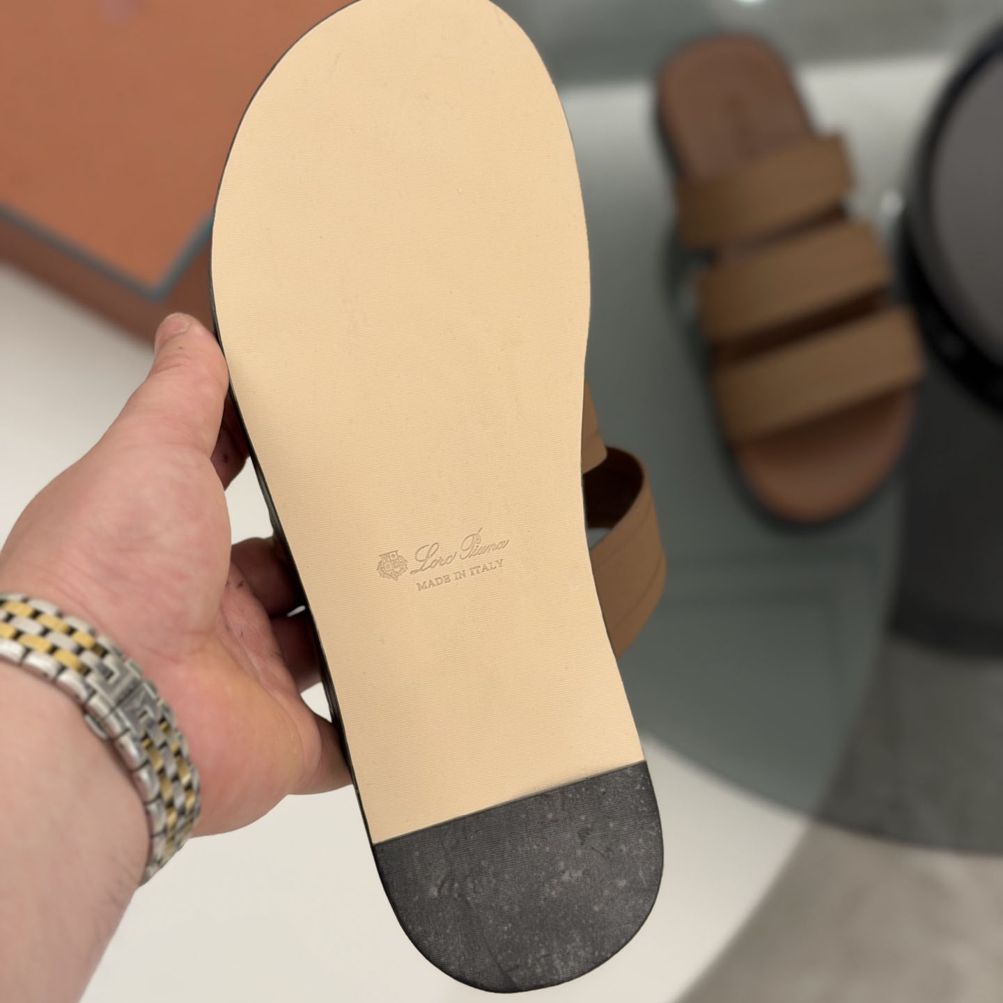 Loro Piana  Naha Seawalk Leather Slide Sandals - DesignerGu