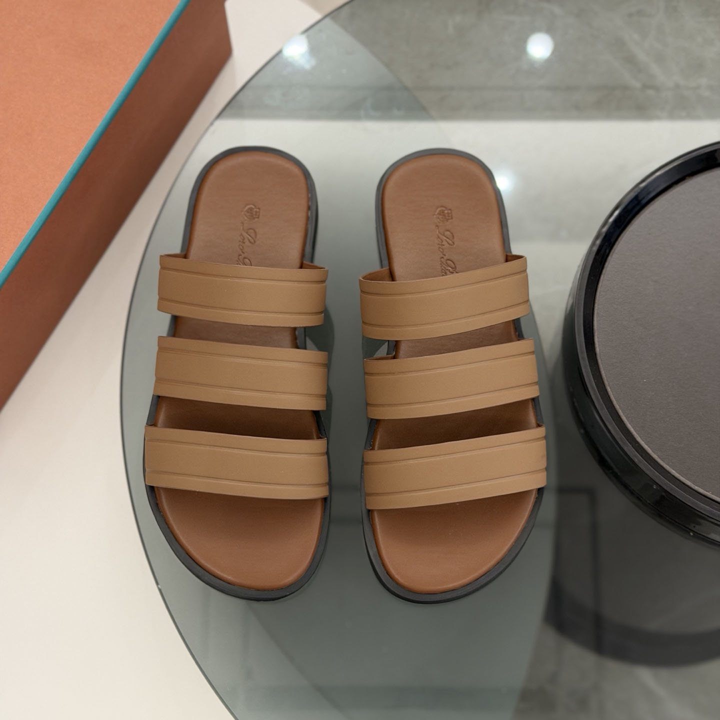 Loro Piana  Naha Seawalk Leather Slide Sandals - DesignerGu