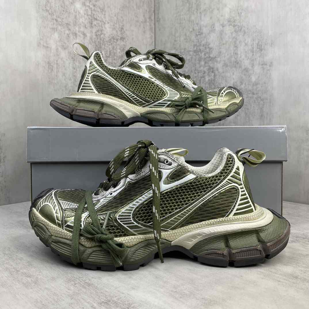  Balenciaga  3XL Sneaker 'Worn-Out - Dark Green Light Beige' - DesignerGu