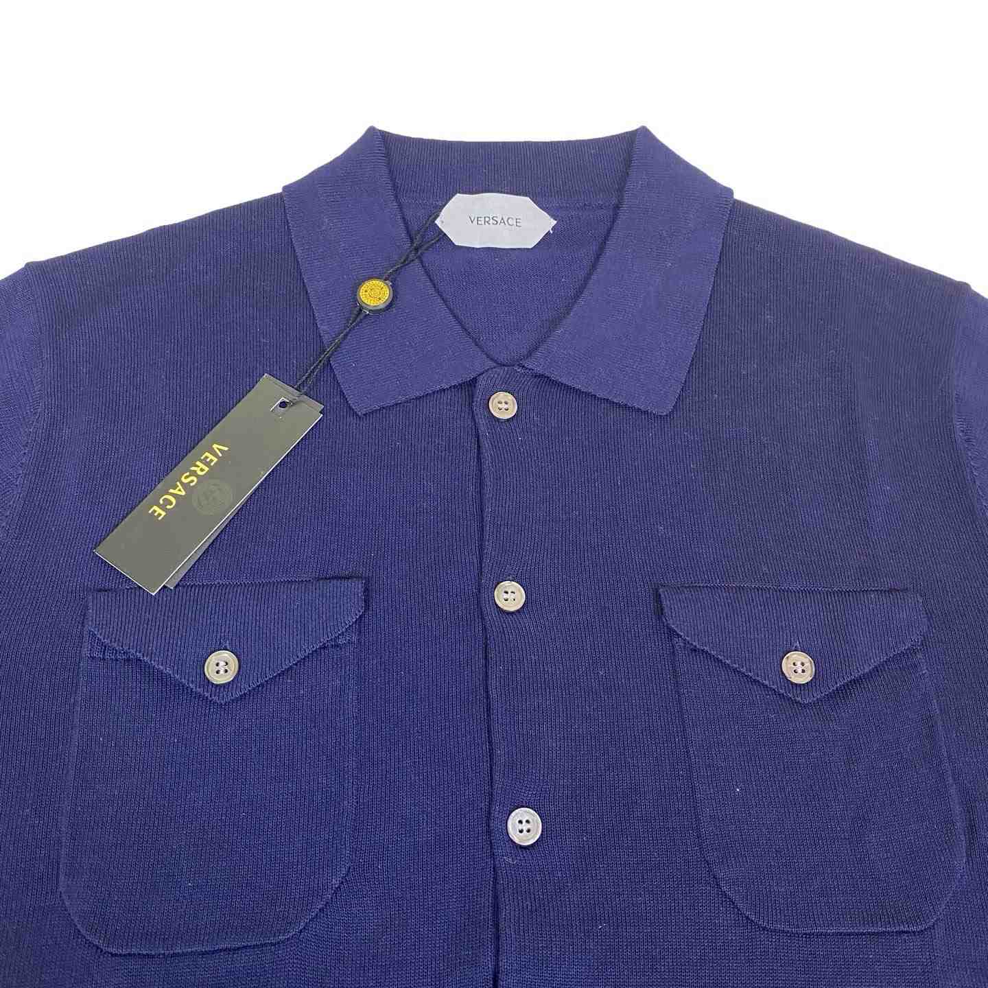 Versace  Knitted Short Sleeve Shirt - DesignerGu