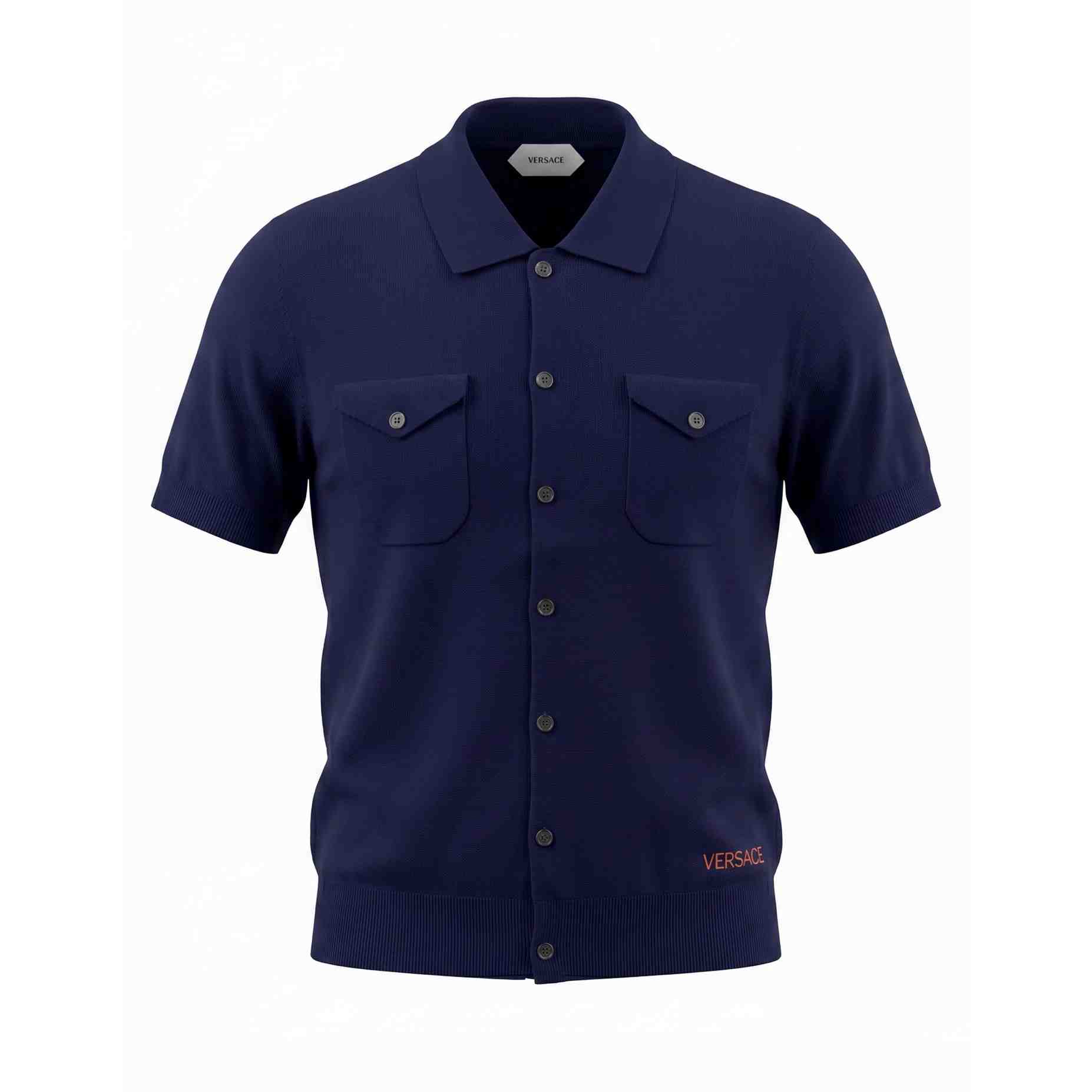 Versace  Knitted Short Sleeve Shirt - DesignerGu