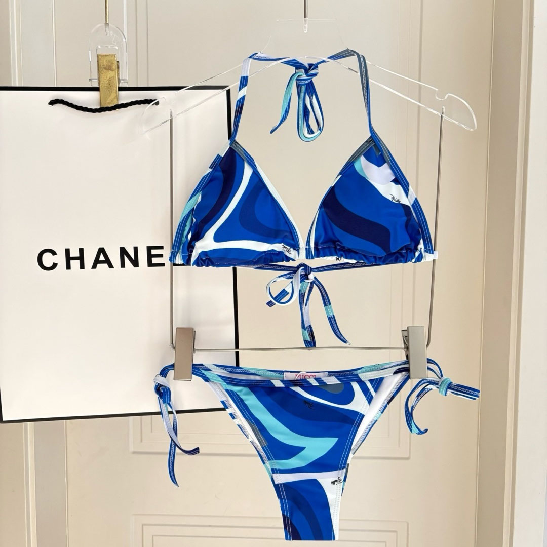 Pucci Iride-Print Bikini Top And Bikini Briefs - DesignerGu