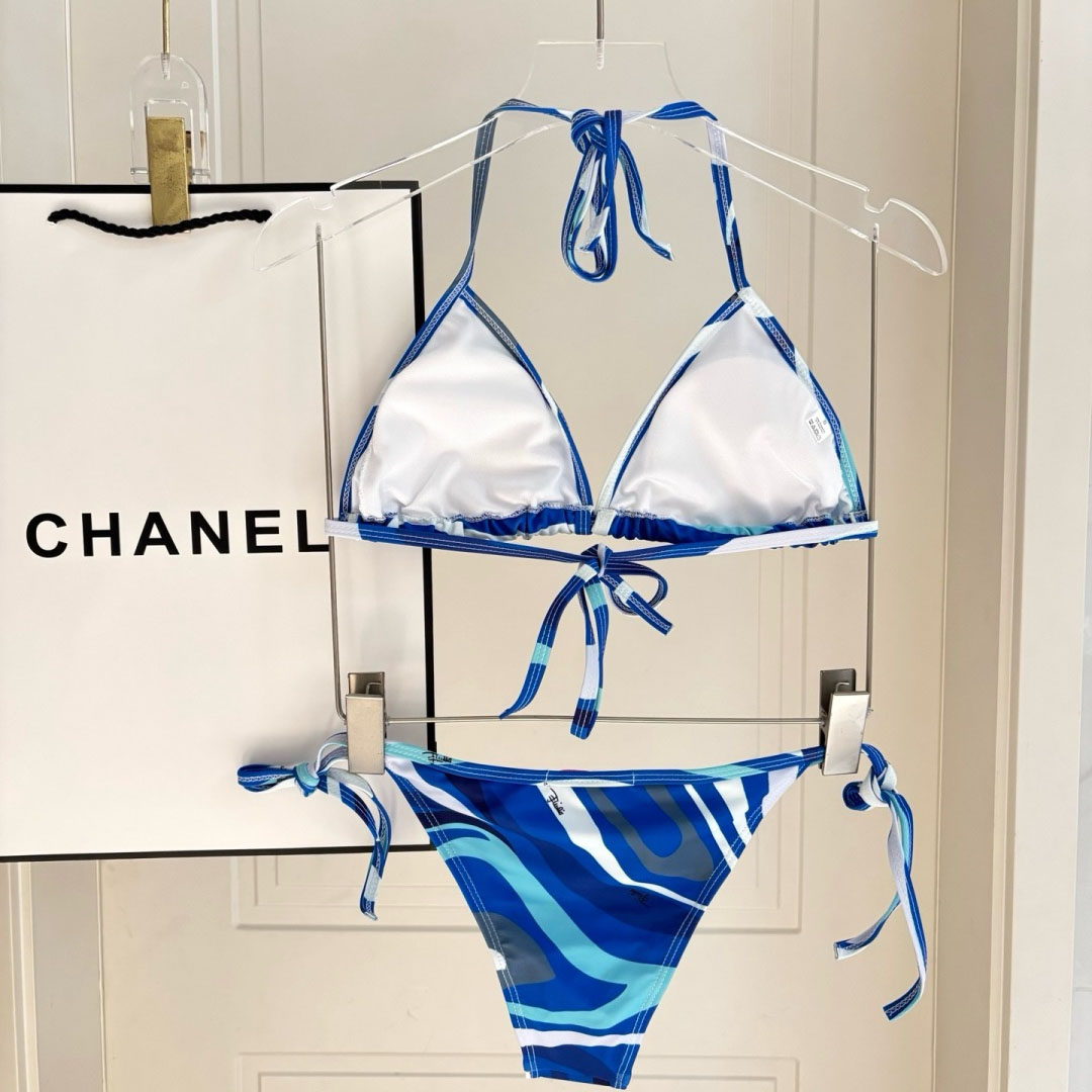 Pucci Iride-Print Bikini Top And Bikini Briefs - DesignerGu