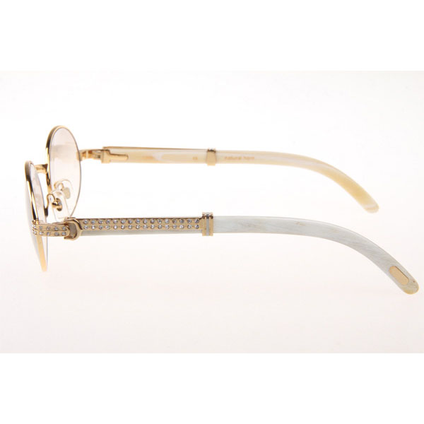 Cartier CT 7550178 Diamond White Buffalo Sunglasses In Gold Gradient Brown - DesignerGu