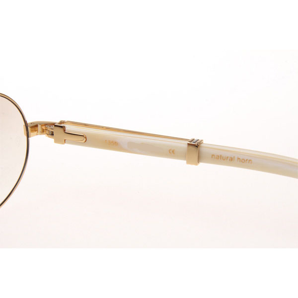 Cartier CT 7550178 Diamond White Buffalo Sunglasses In Gold Gradient Brown - DesignerGu