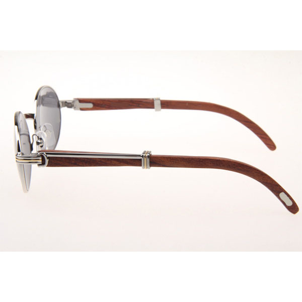 Cartier CT 7550178 Wood Sunglasses In Silver All Grey - DesignerGu