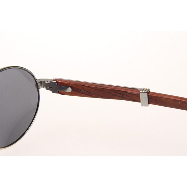 Cartier CT 7550178 Wood Sunglasses In Silver All Grey - DesignerGu