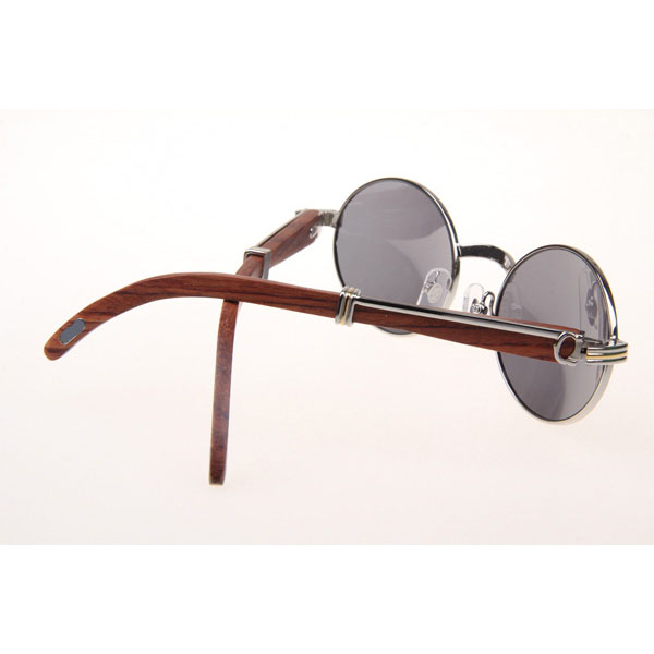 Cartier CT 7550178 Wood Sunglasses In Silver All Grey - DesignerGu