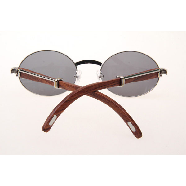 Cartier CT 7550178 Wood Sunglasses In Silver All Grey - DesignerGu