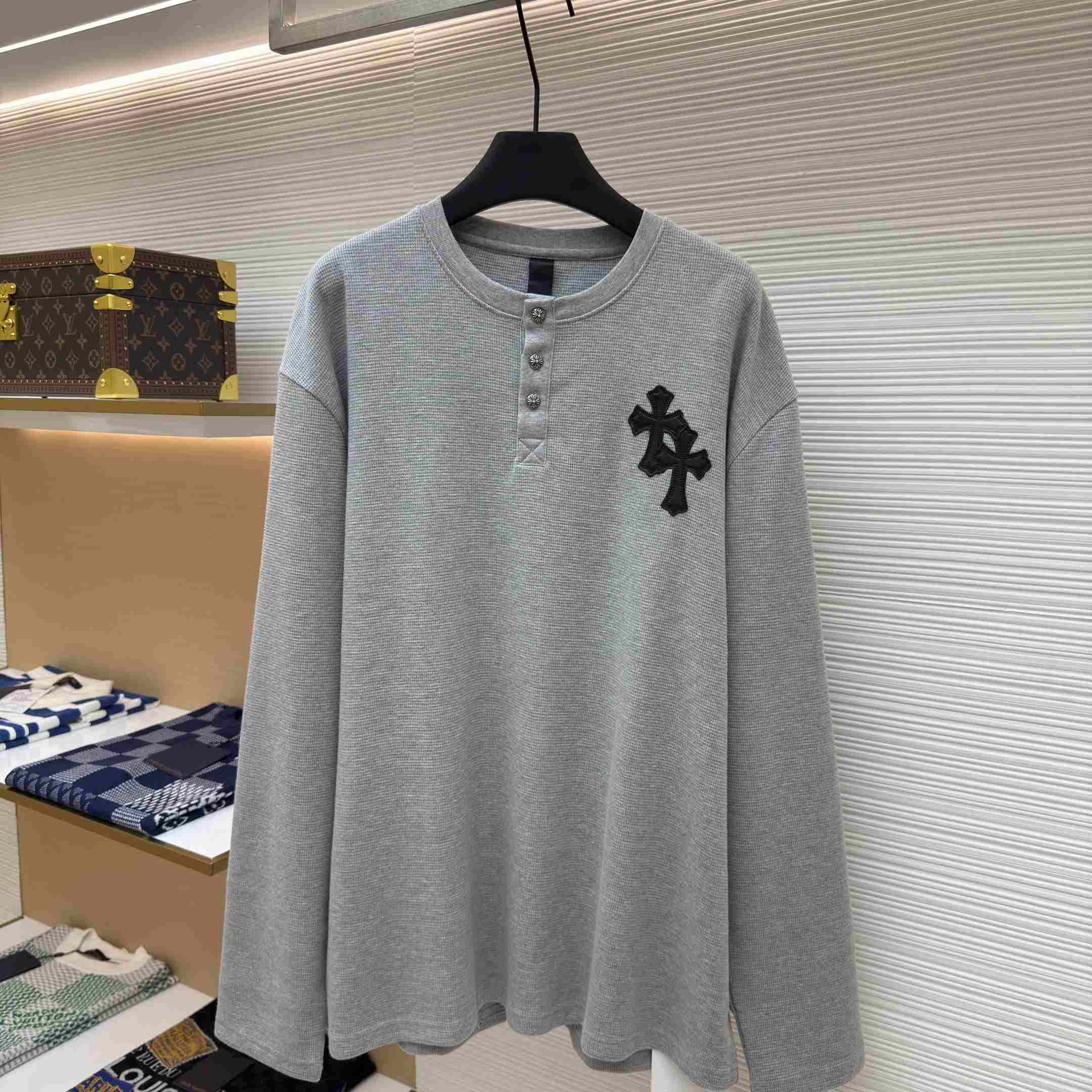 Chrome Hearts Waffle Henley Collar Long Sleeves - DesignerGu