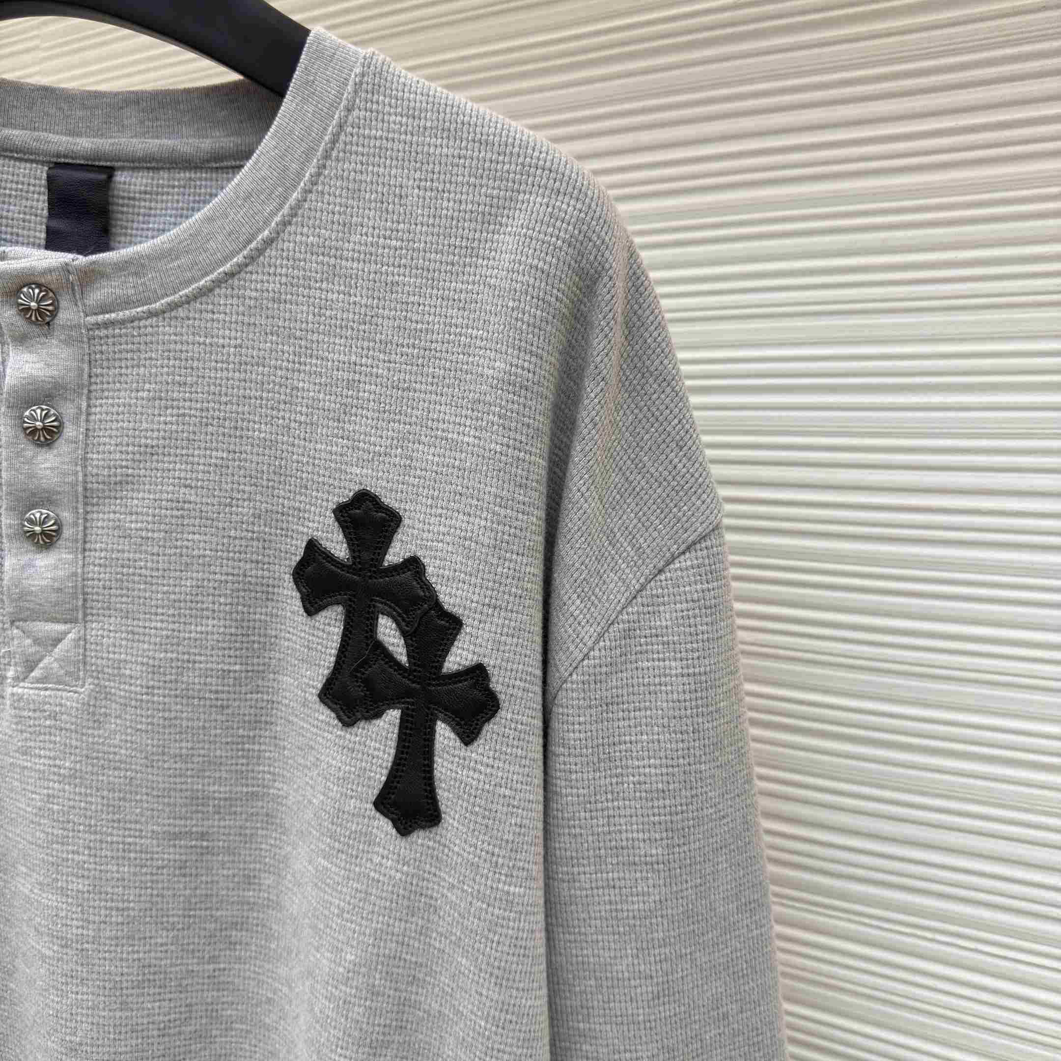 Chrome Hearts Waffle Henley Collar Long Sleeves - DesignerGu