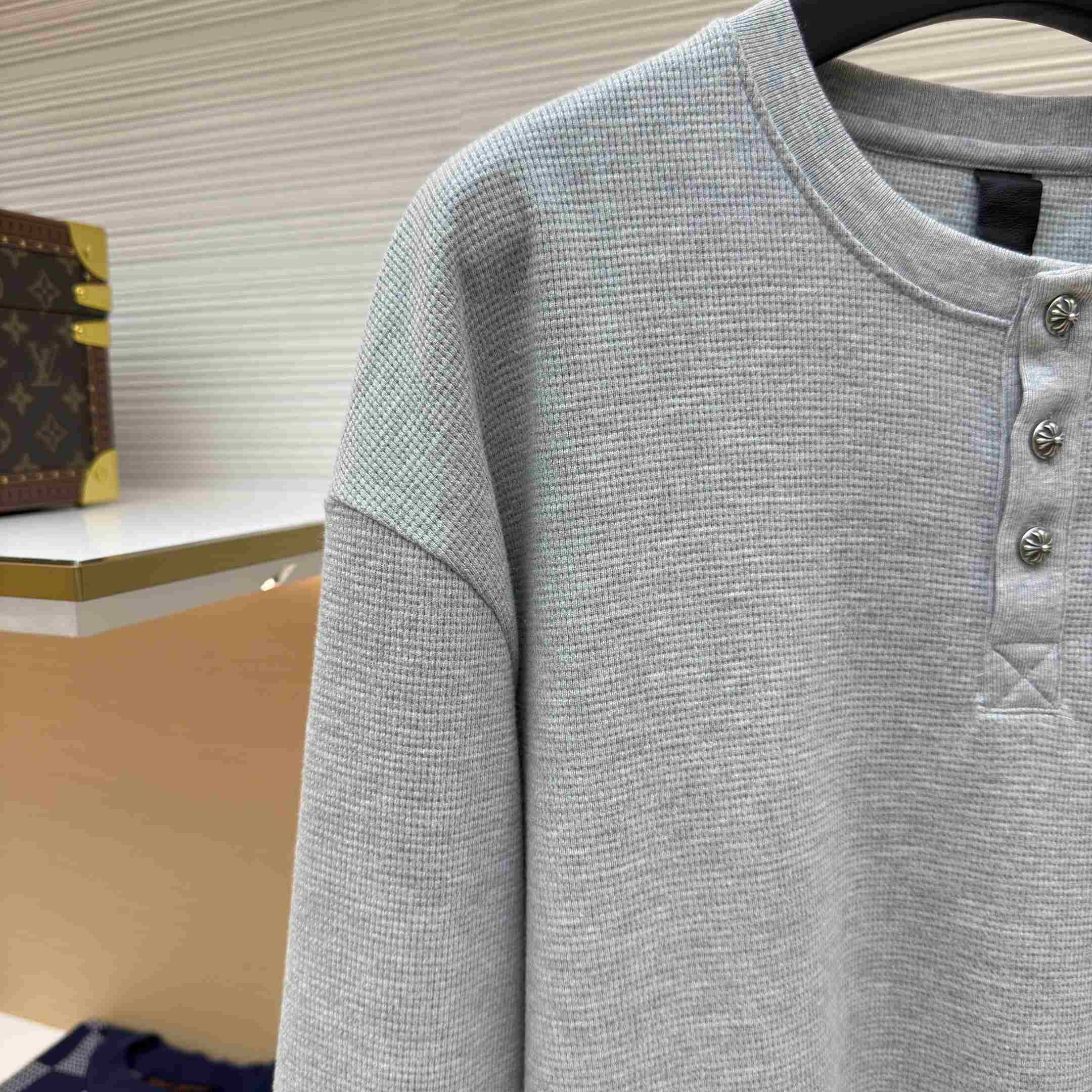 Chrome Hearts Waffle Henley Collar Long Sleeves - DesignerGu