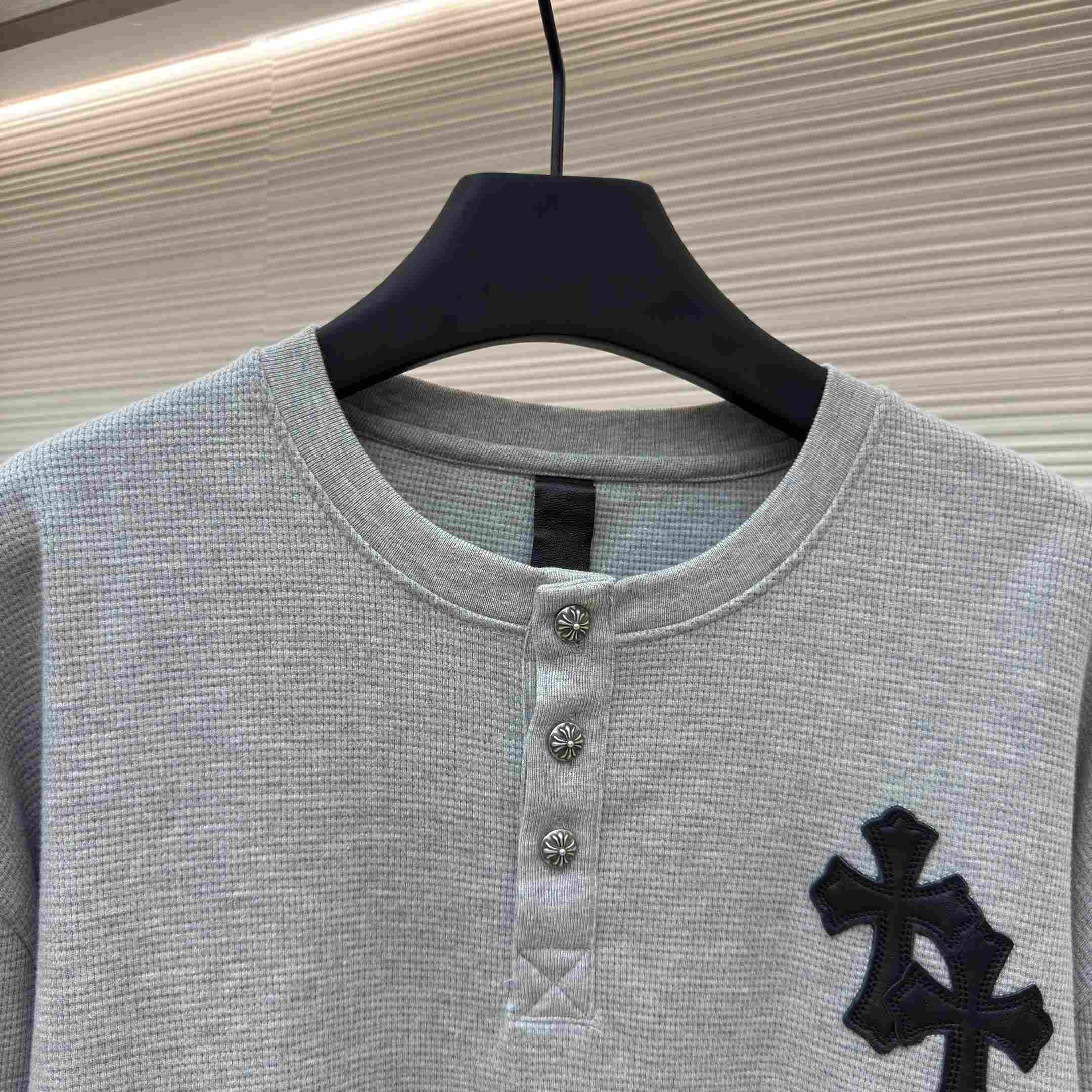 Chrome Hearts Waffle Henley Collar Long Sleeves - DesignerGu