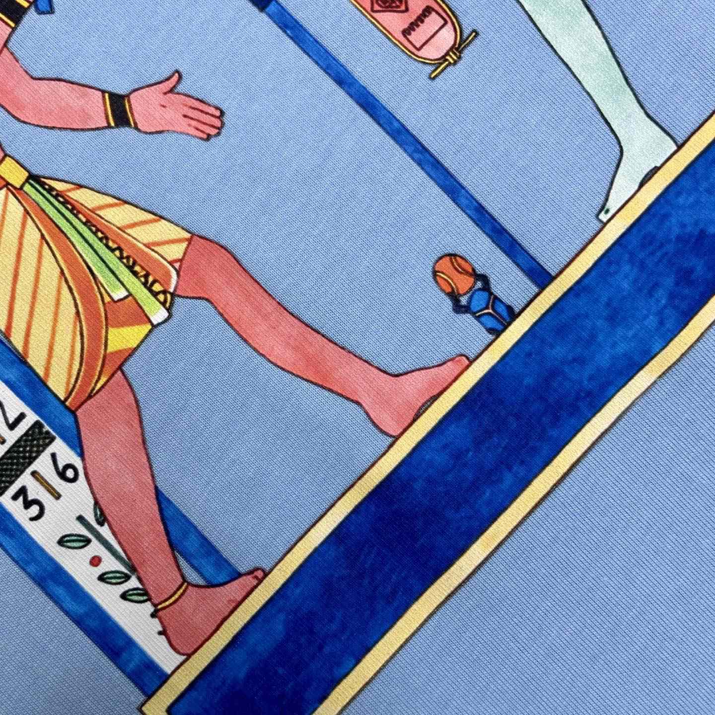 Casablanca Light Blue Egyptian Tennis Match Short Sleeve T‑Shirt C1163 - DesignerGu