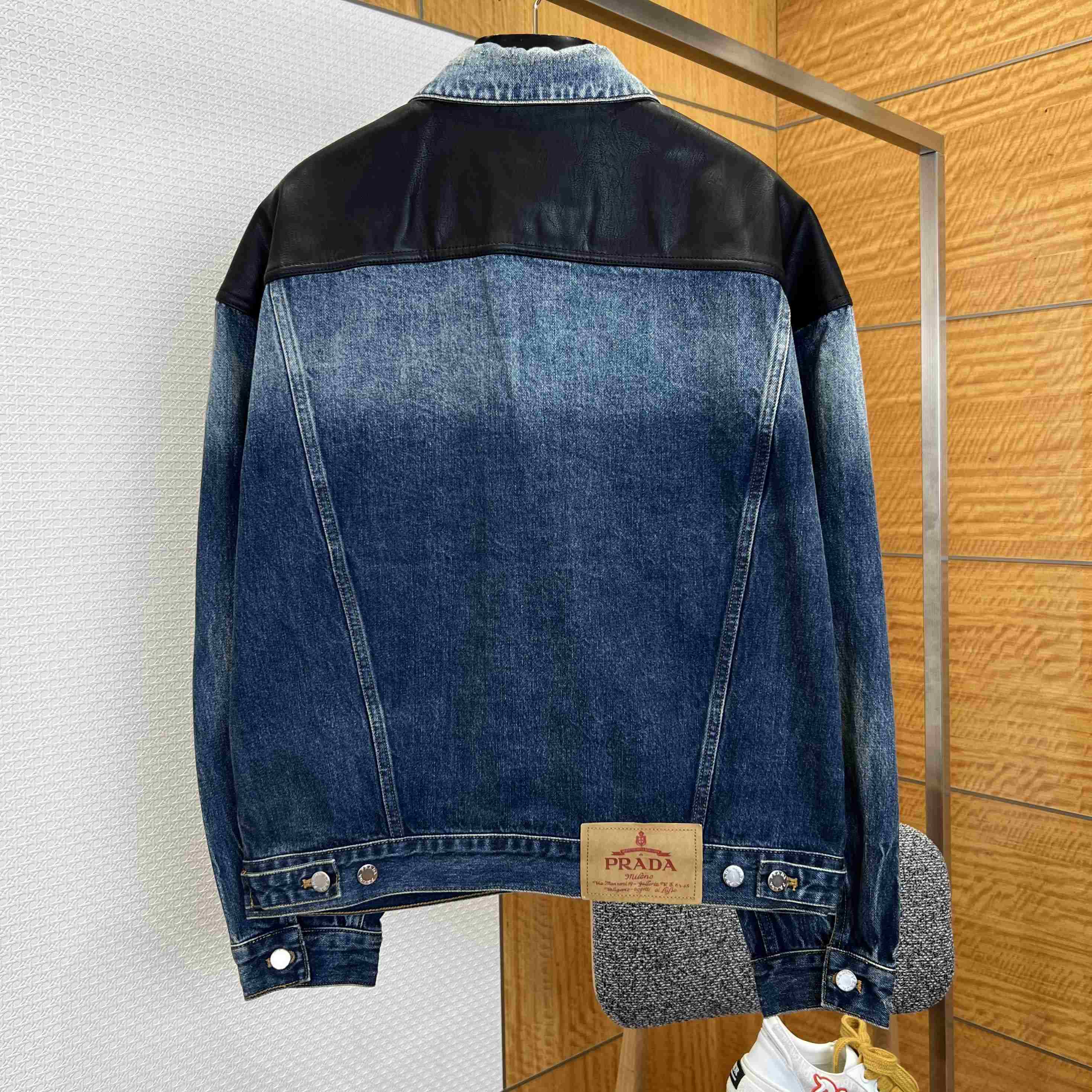 Prada Denim And Leather Jacket - DesignerGu