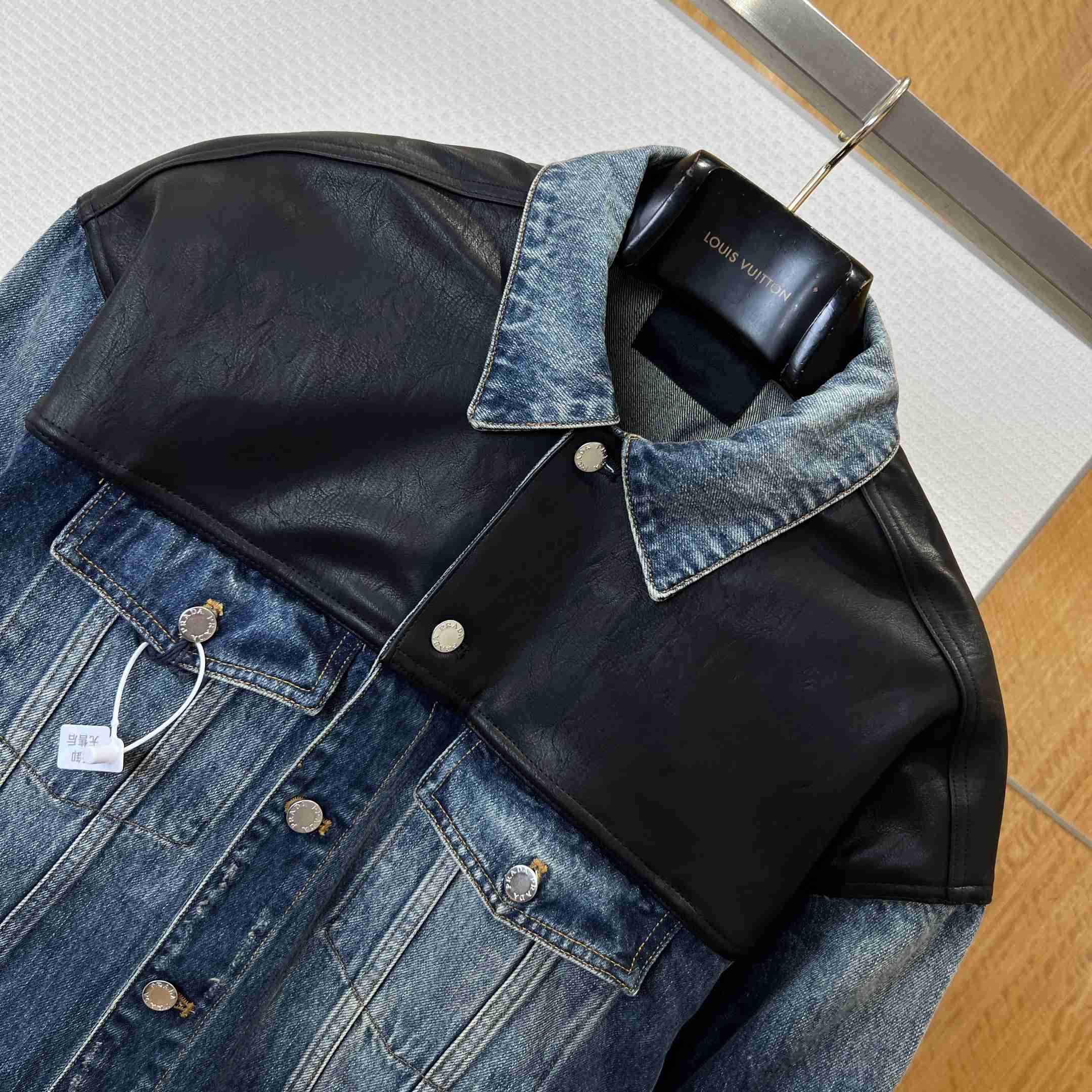 Prada Denim And Leather Jacket - DesignerGu