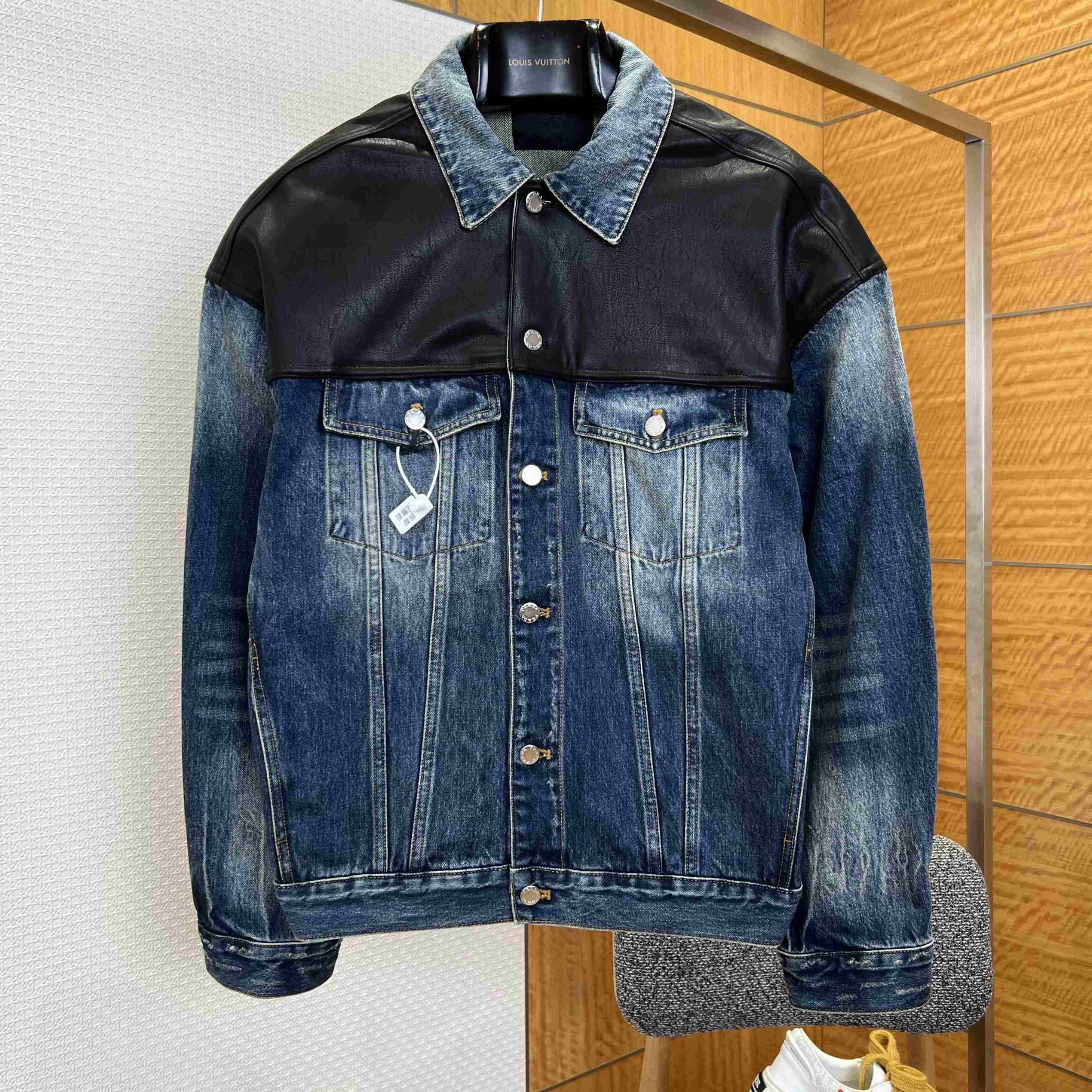Prada Denim And Leather Jacket - DesignerGu