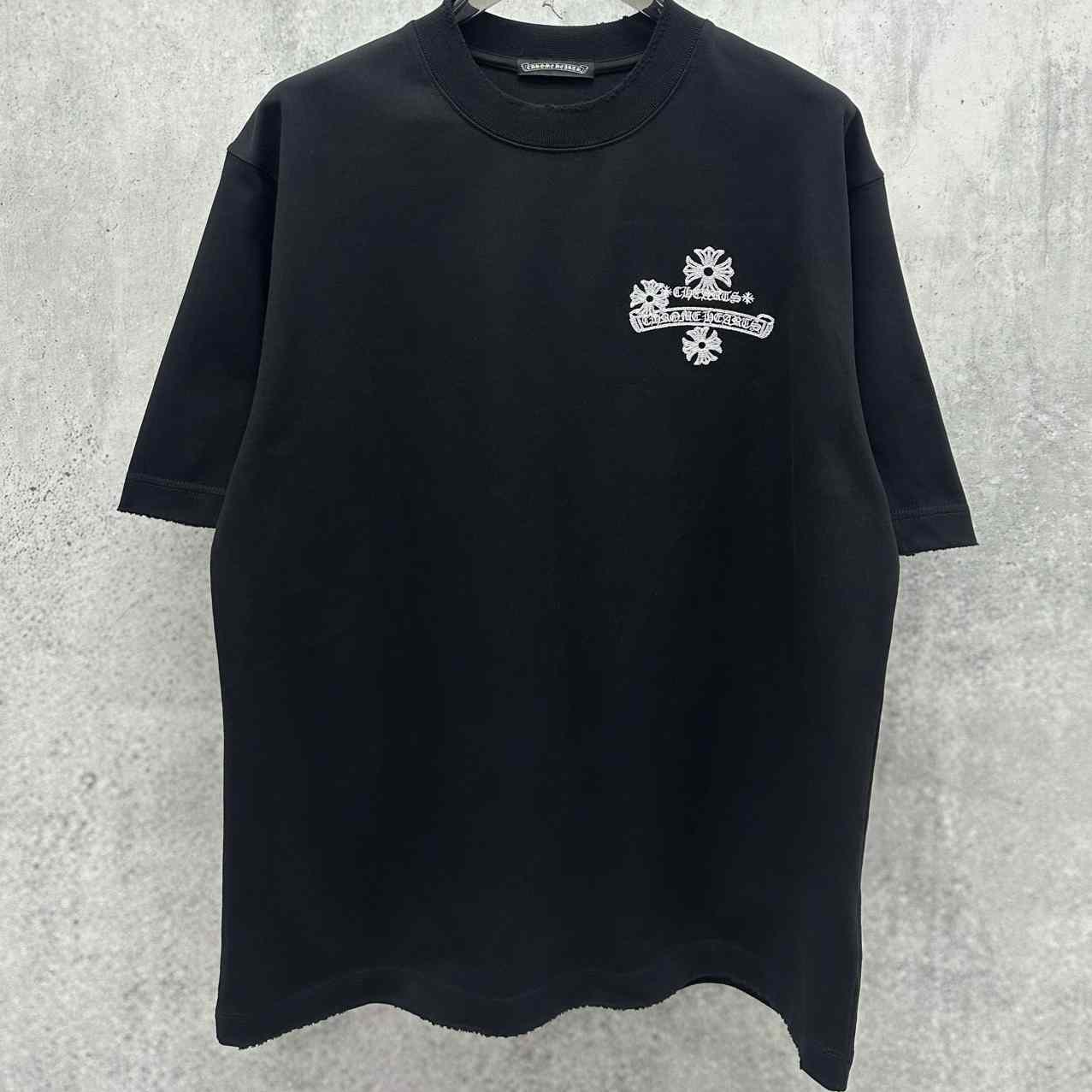 Chrome Hearts  Embroidered Cross Round Neck Short Sleeve T-Shirt 'Black' - DesignerGu