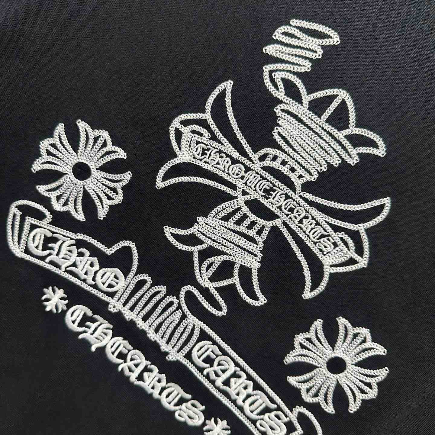 Chrome Hearts  Embroidered Cross Round Neck Short Sleeve T-Shirt 'Black' - DesignerGu