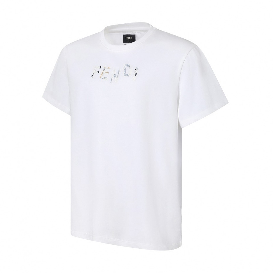 Fendi  White Cotton T-shirt - DesignerGu