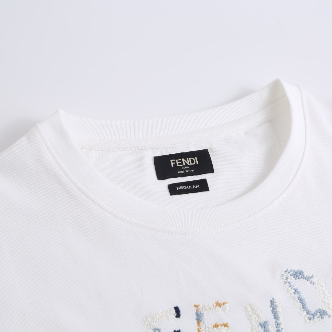 Fendi  White Cotton T-shirt - DesignerGu