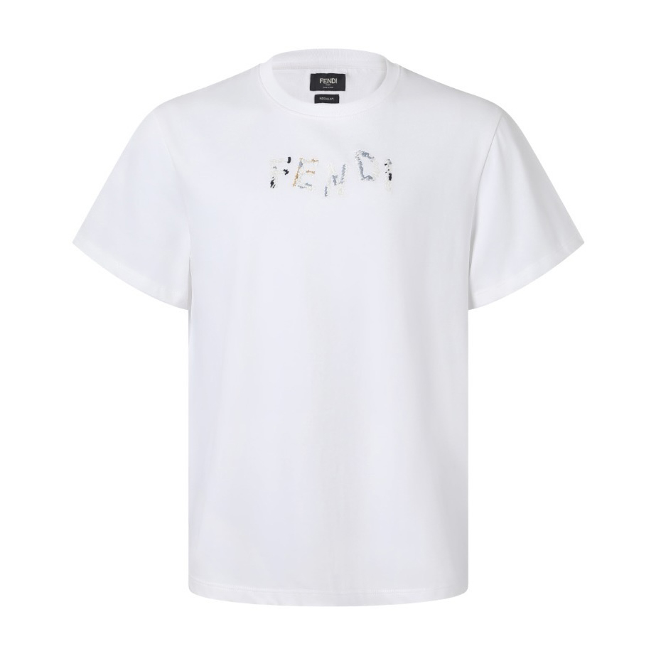 Fendi  White Cotton T-shirt - DesignerGu