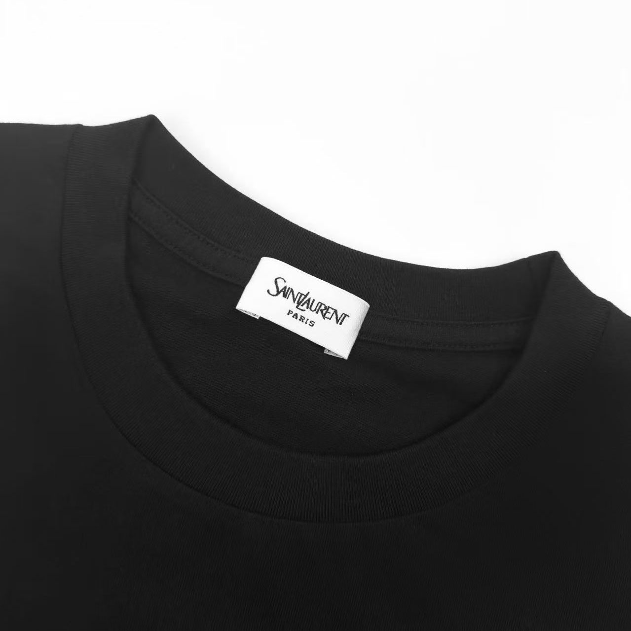 Saint Laurent Cotton-Blend Logo-Patch T-Shirt - DesignerGu