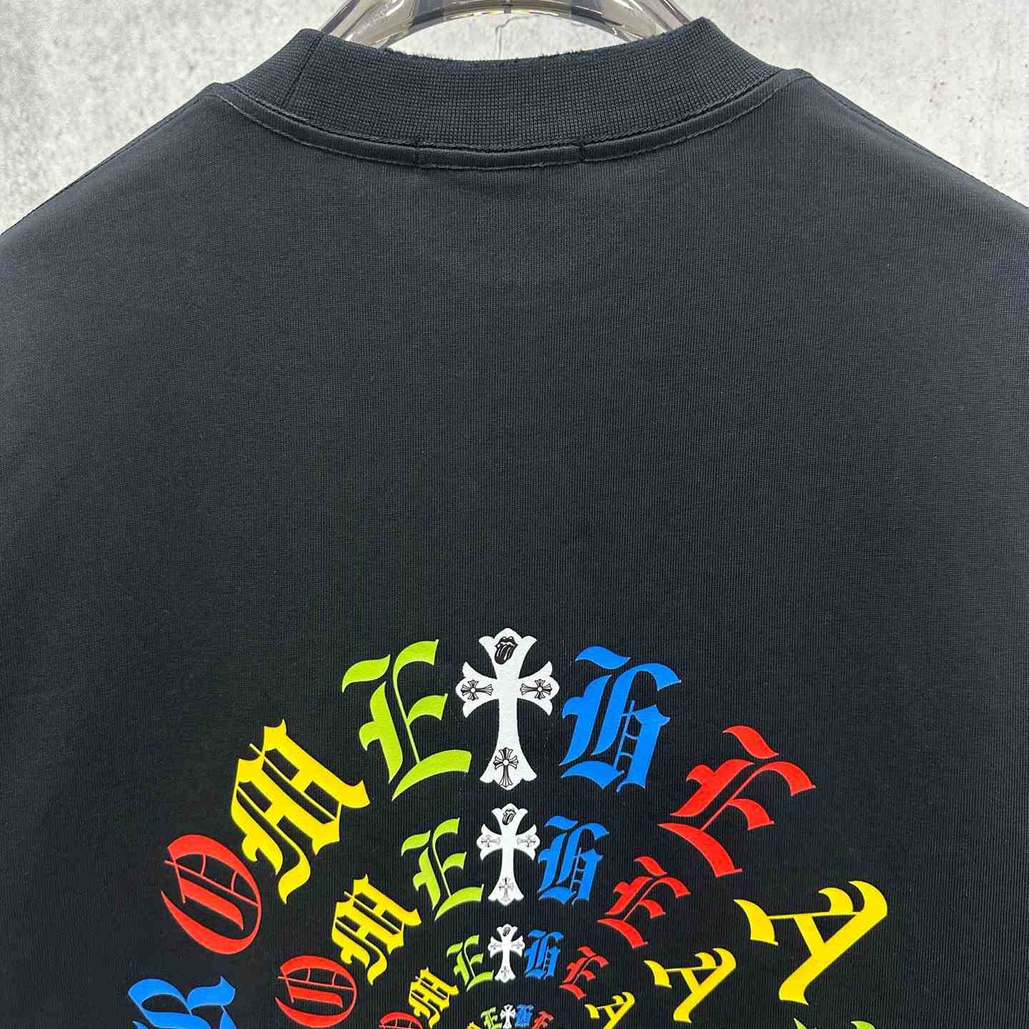 Chrome Hearts Colorful Cross Print Round Neck T-Shirt  'Black' - DesignerGu