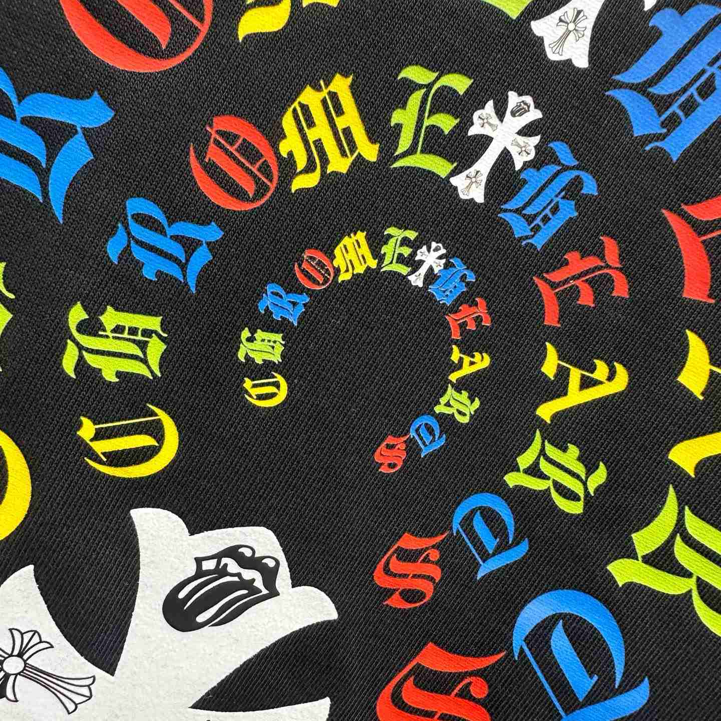 Chrome Hearts Colorful Cross Print Round Neck T-Shirt  'Black' - DesignerGu