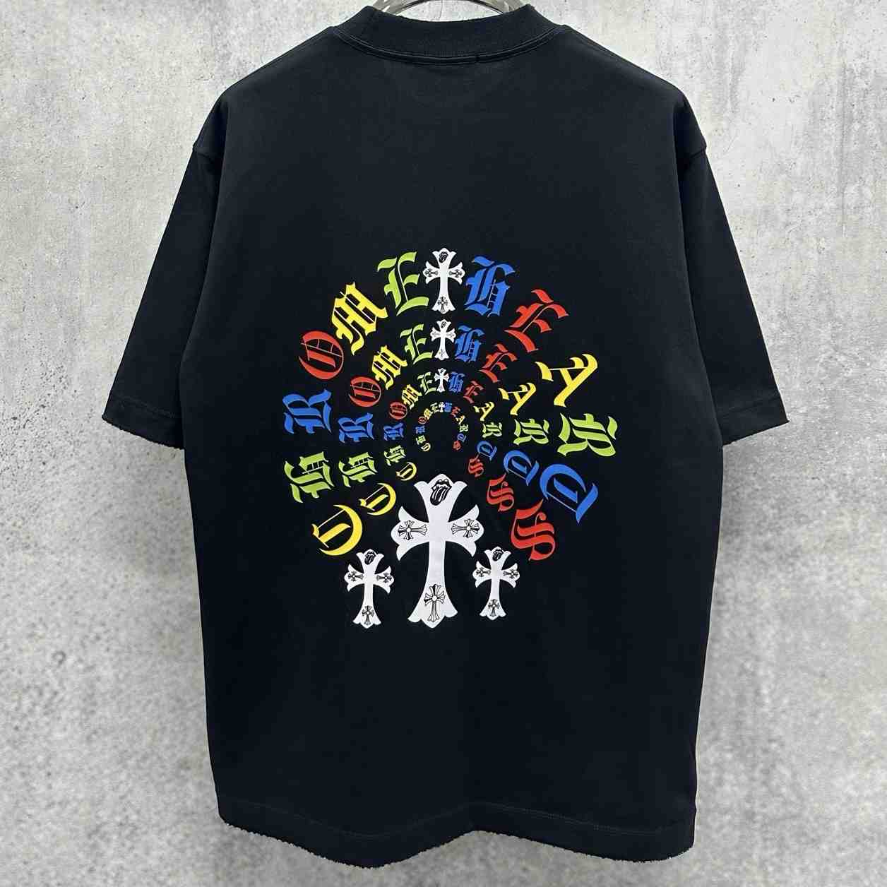 Chrome Hearts Colorful Cross Print Round Neck T-Shirt  'Black' - DesignerGu