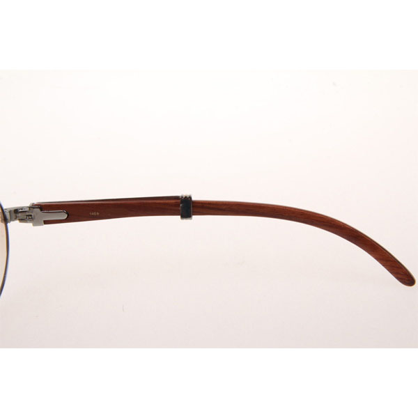 Cartier CT 7550178 Wood Sunglasses In Silver Brown - DesignerGu