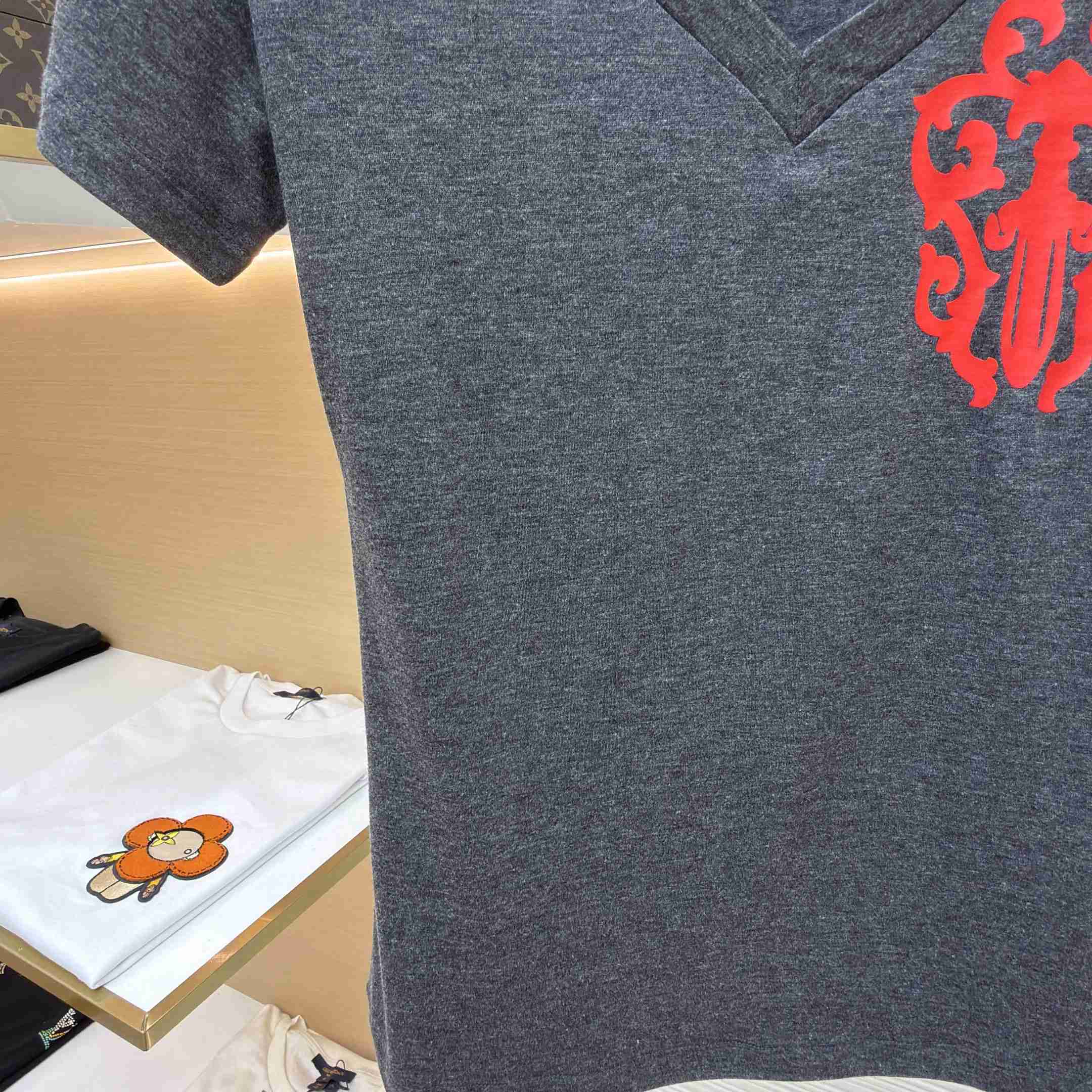 Chrome Hearts V-Neck T-Shirt 'Grey' - DesignerGu