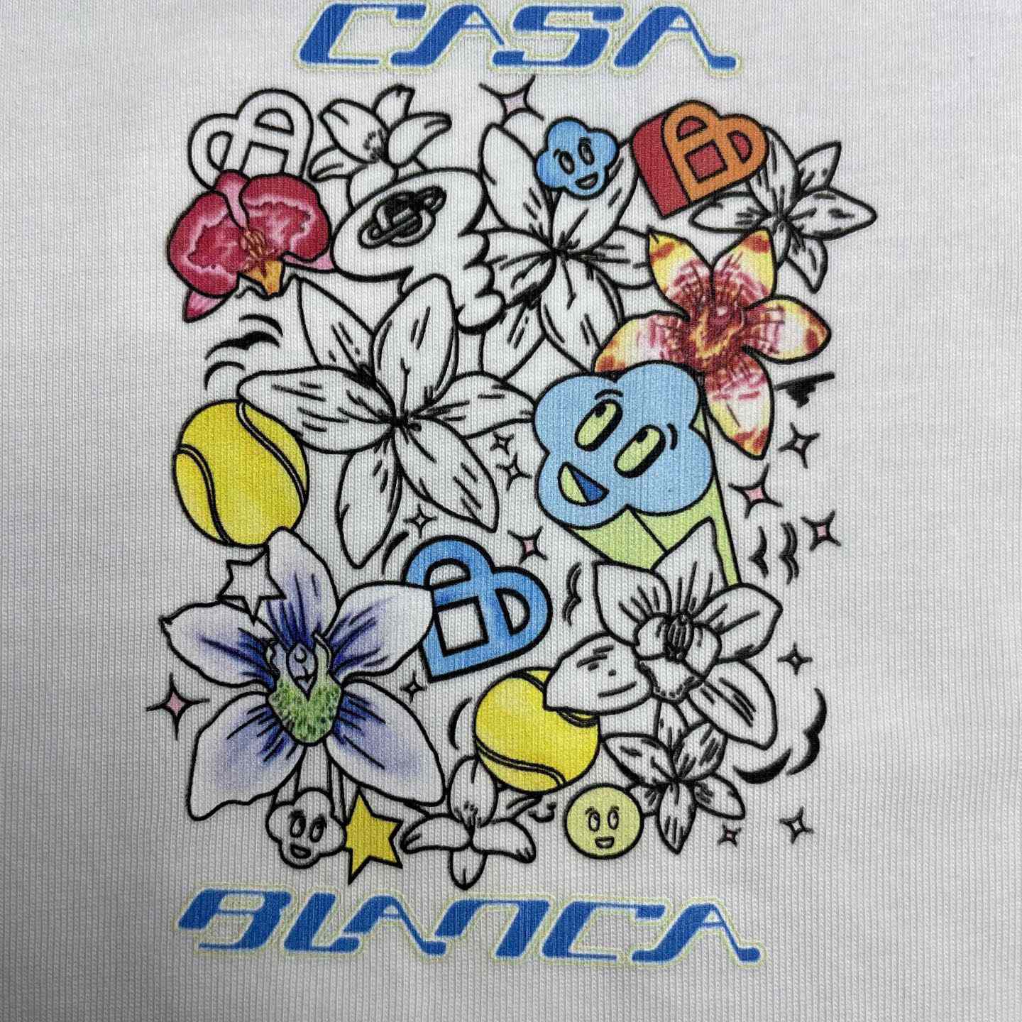 Casablanca  White Graffiti Short Sleeve T‑Shirt C1143 - DesignerGu