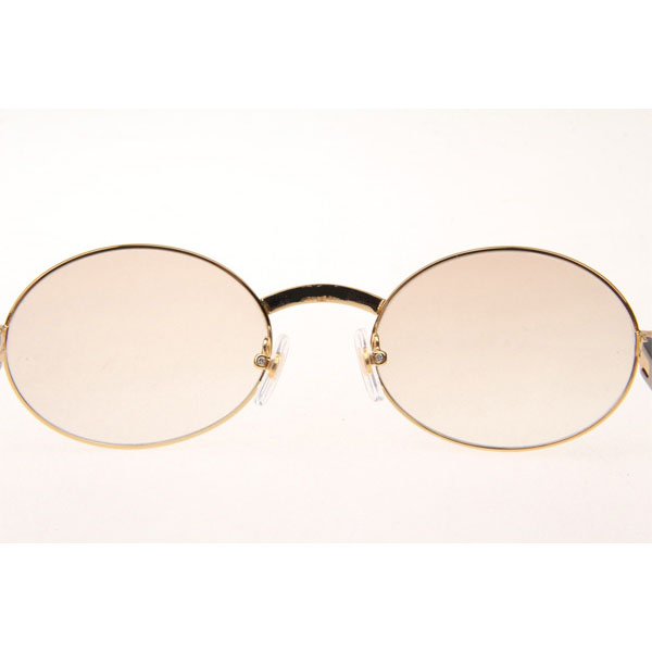 Cartier CT 7550178 White Mix Black Buffalo Sunglasses In Gold Brown  - DesignerGu