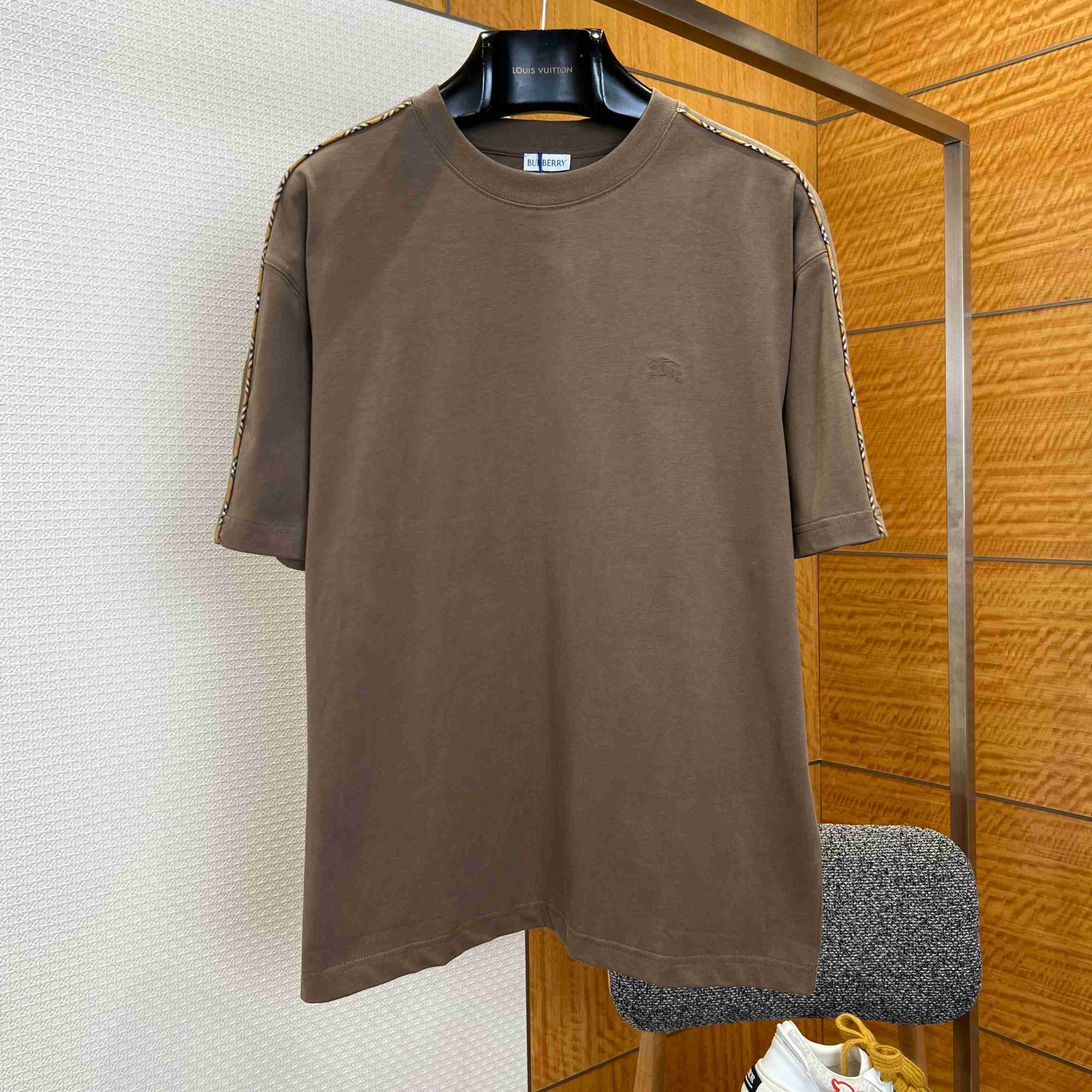 Burberry Check Piping Cotton T-shirt - DesignerGu