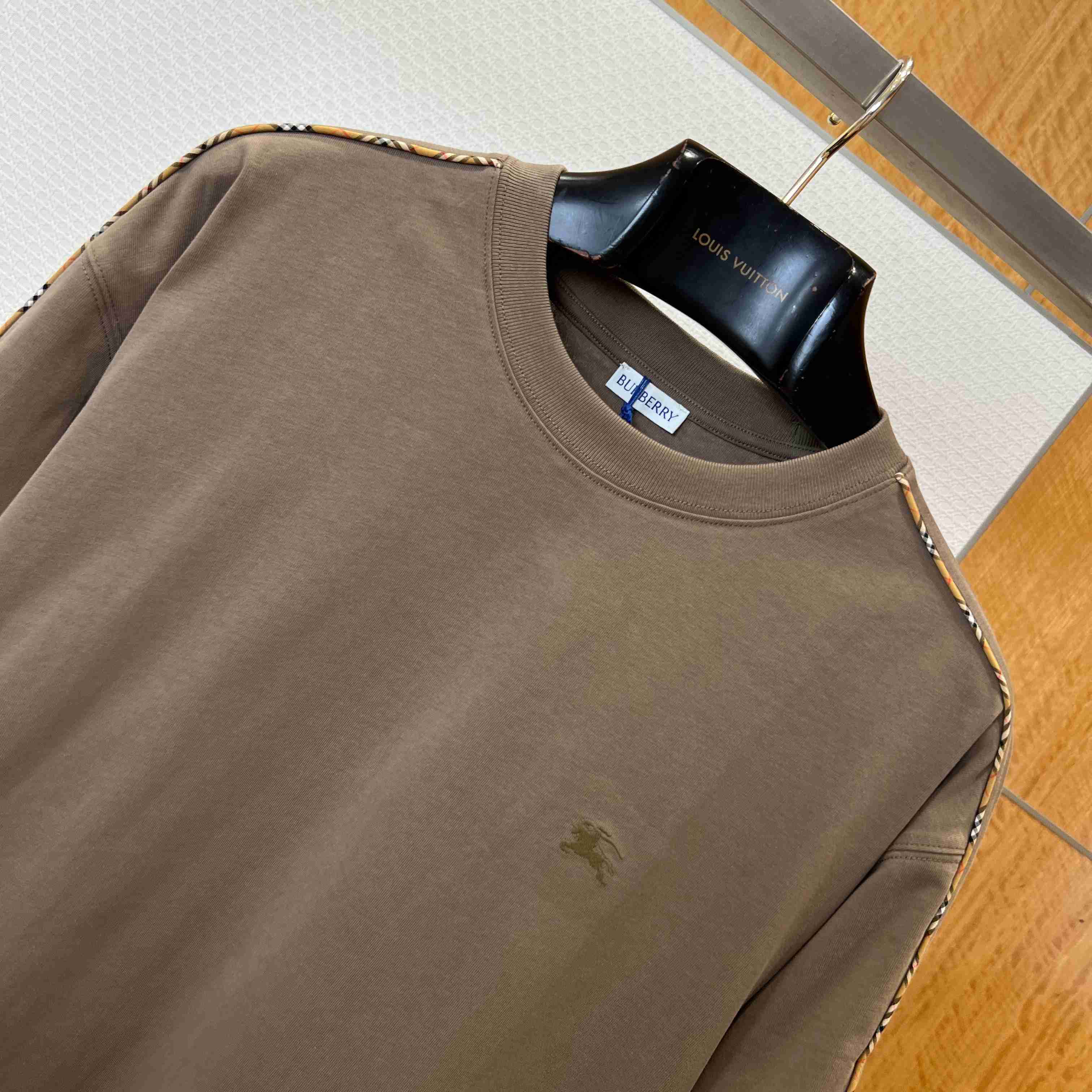 Burberry Check Piping Cotton T-shirt - DesignerGu