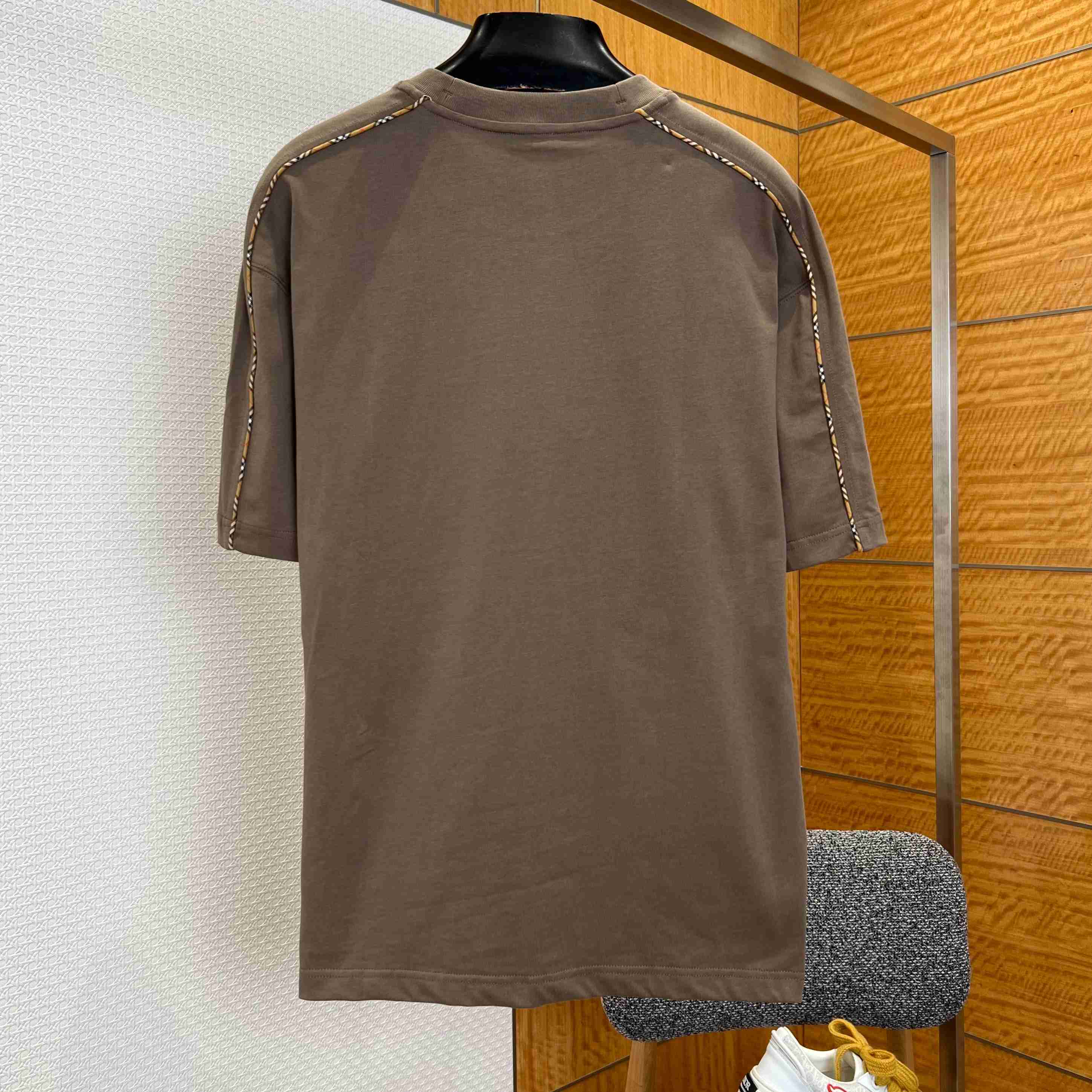 Burberry Check Piping Cotton T-shirt - DesignerGu