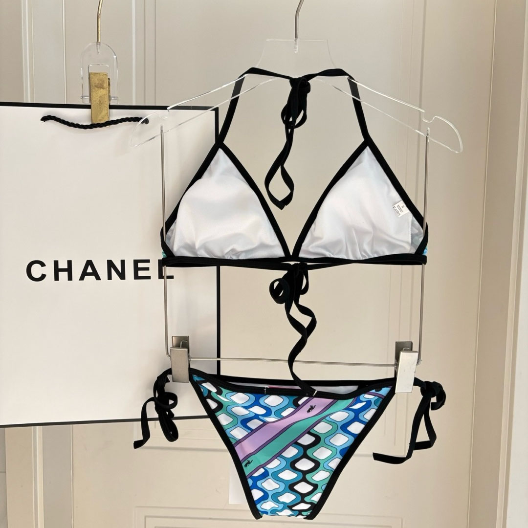 Pucci Iride-Print Bikini Top And Bikini Briefs - DesignerGu