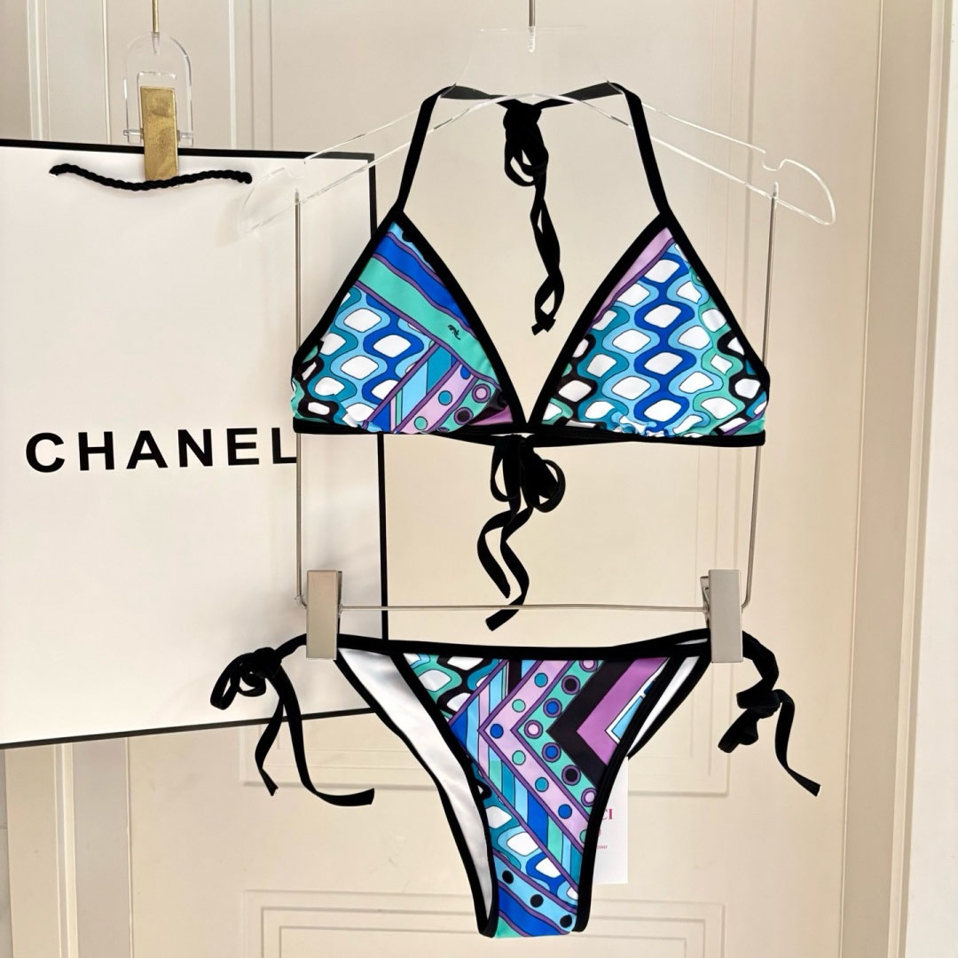 Pucci Iride-Print Bikini Top And Bikini Briefs - DesignerGu