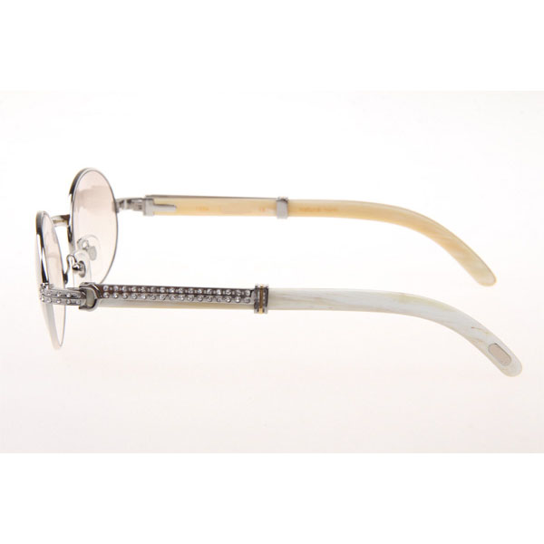 Cartier CT 7550178 Diamond White Buffalo Sunglasses In Silver Gradient Brown  - DesignerGu