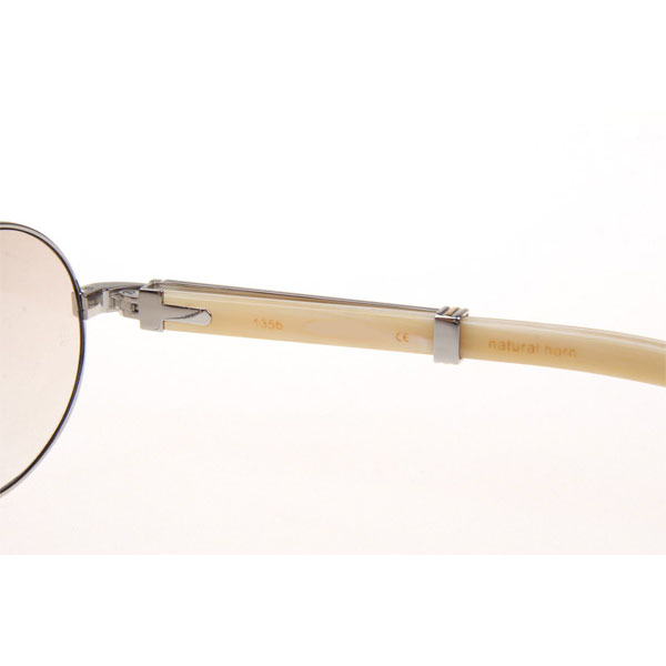 Cartier CT 7550178 Diamond White Buffalo Sunglasses In Silver Gradient Brown  - DesignerGu